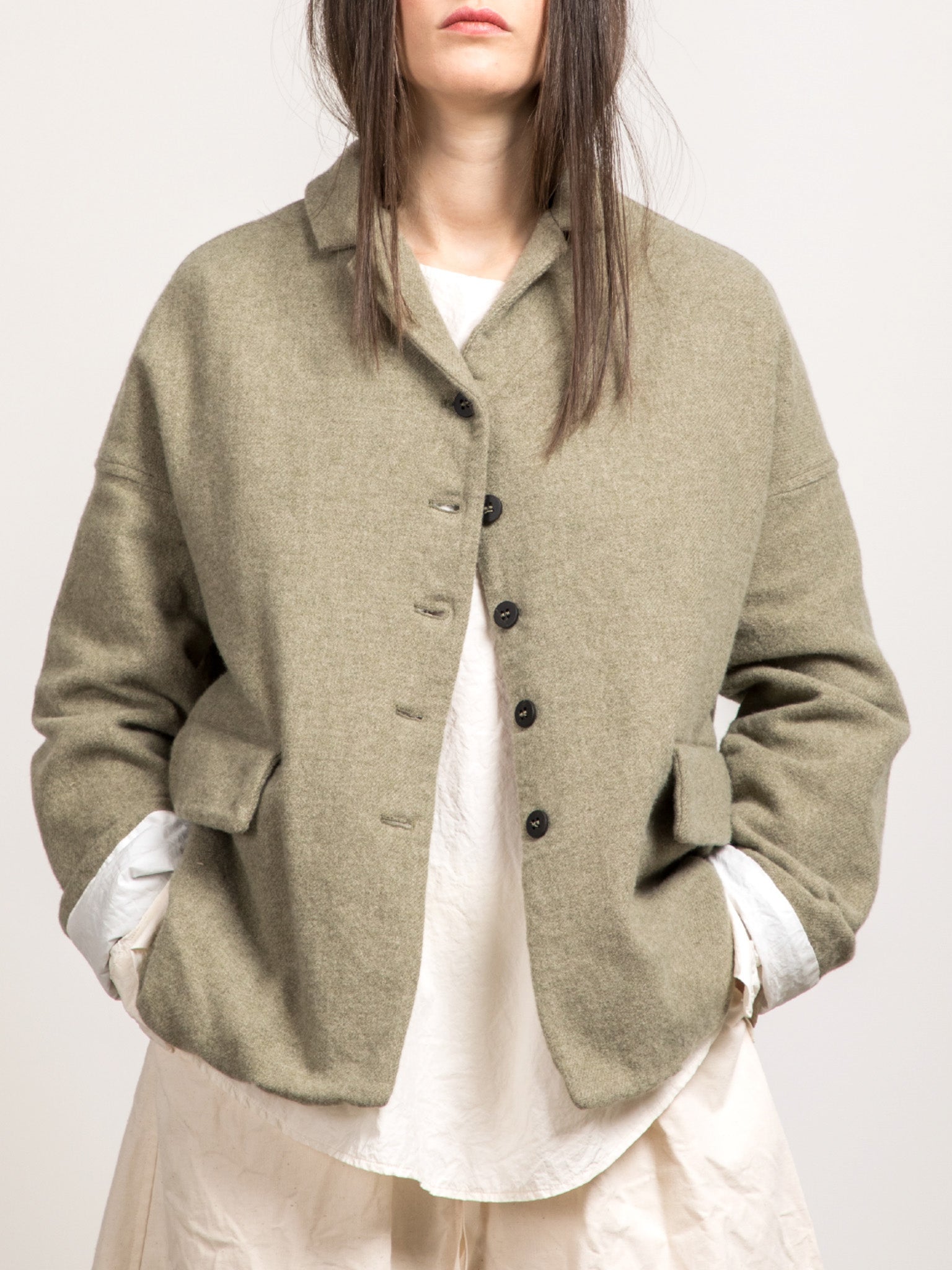 Namu Shop - Album di Famiglia Inox Loose Blazer SW - Olive