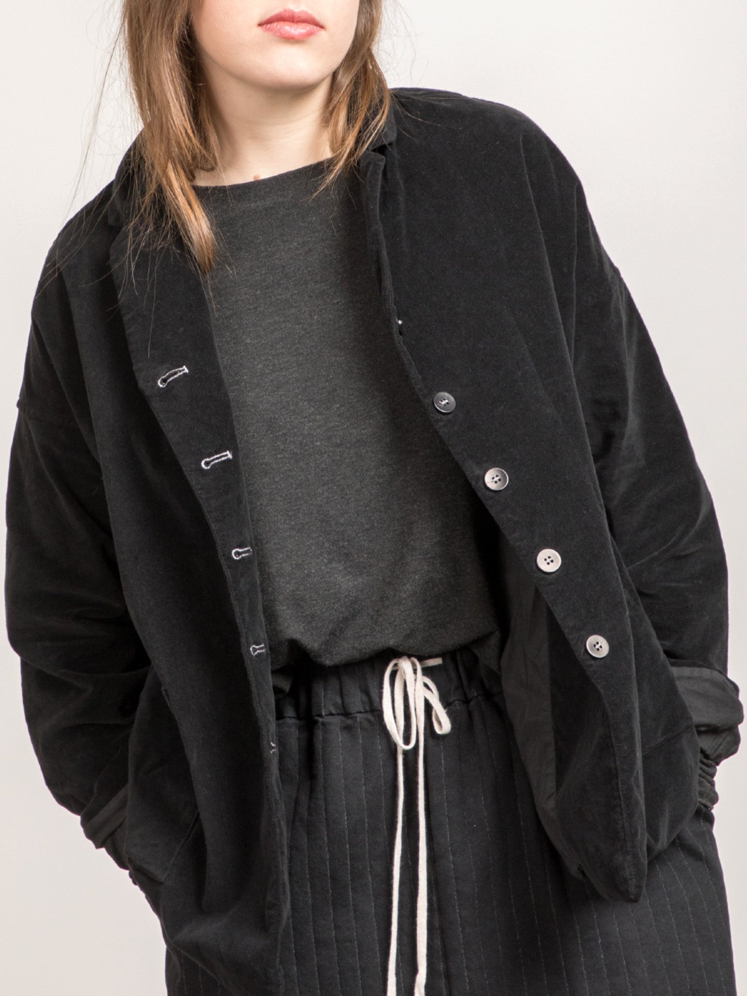 Namu Shop - Album di Famiglia Velvet Loose Blazer - Olive
