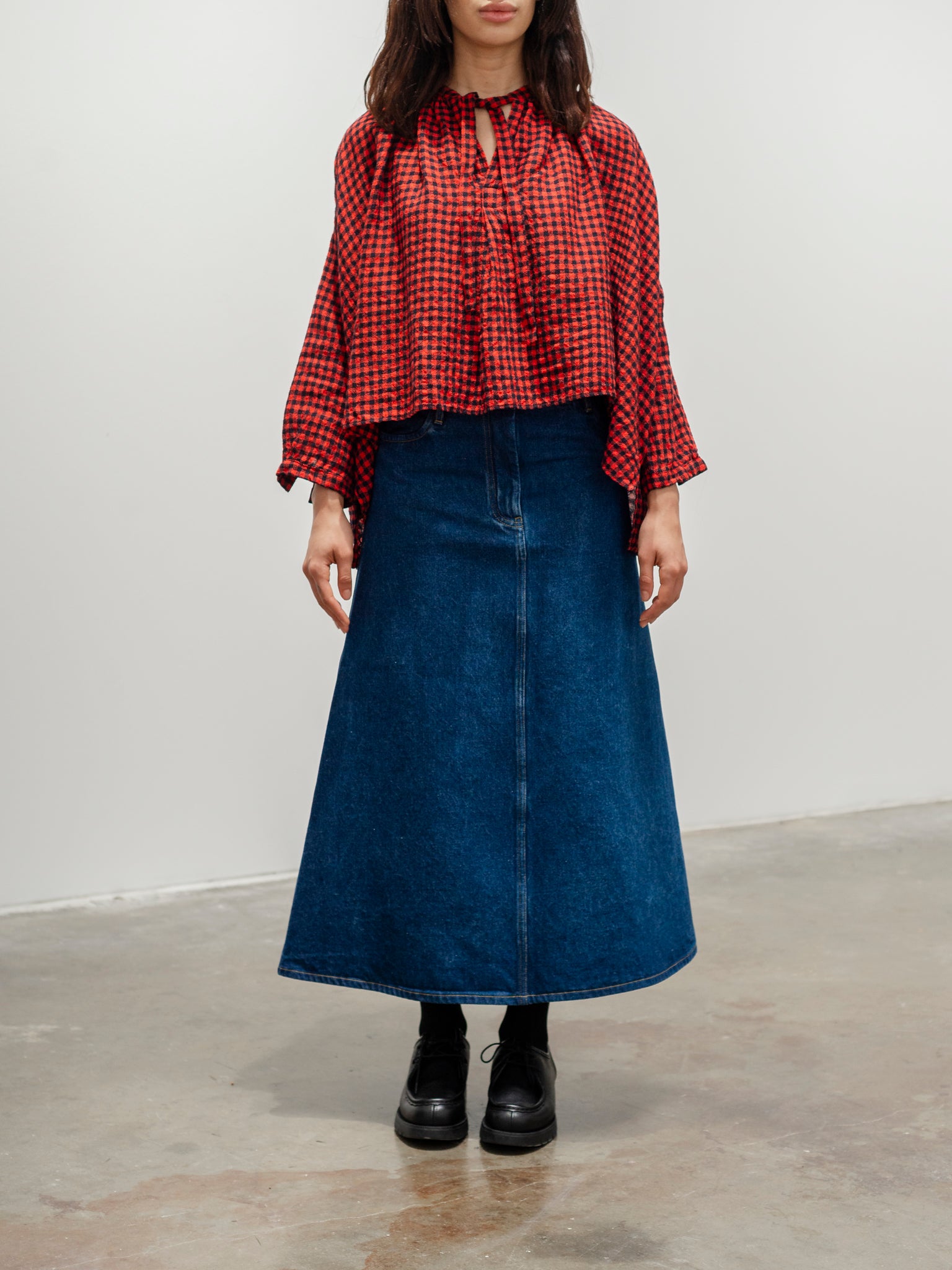 Namu Shop - Studio Nicholson Baringo A-Line Denim Skirt - Indigo