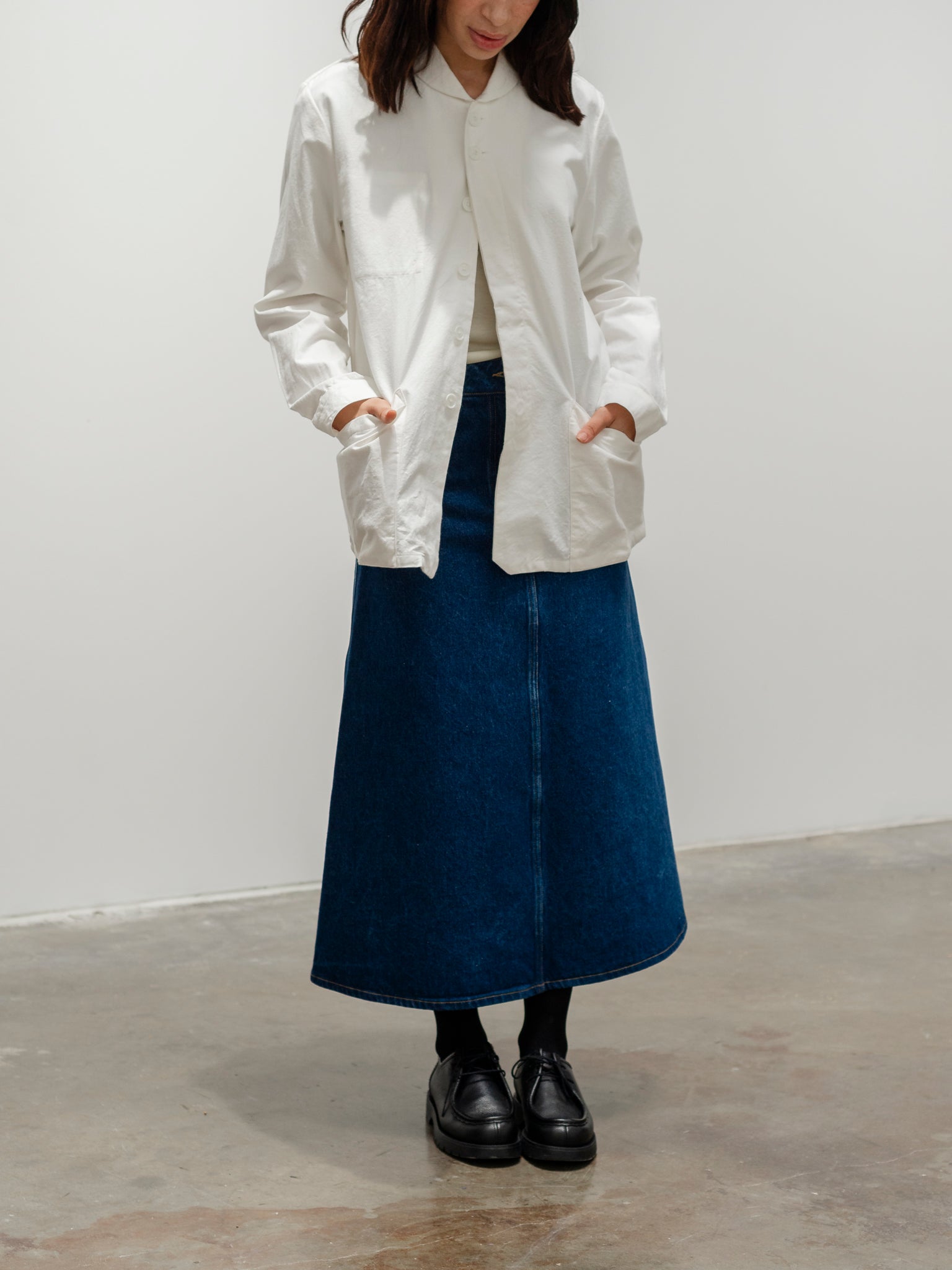 Namu Shop - Studio Nicholson Baringo A-Line Denim Skirt - Indigo