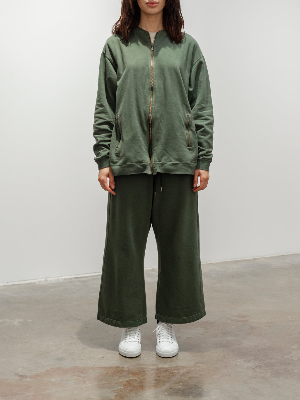 Namu Shop - Ichi Antiquites Pigment French Terry Zip Blouson - Green