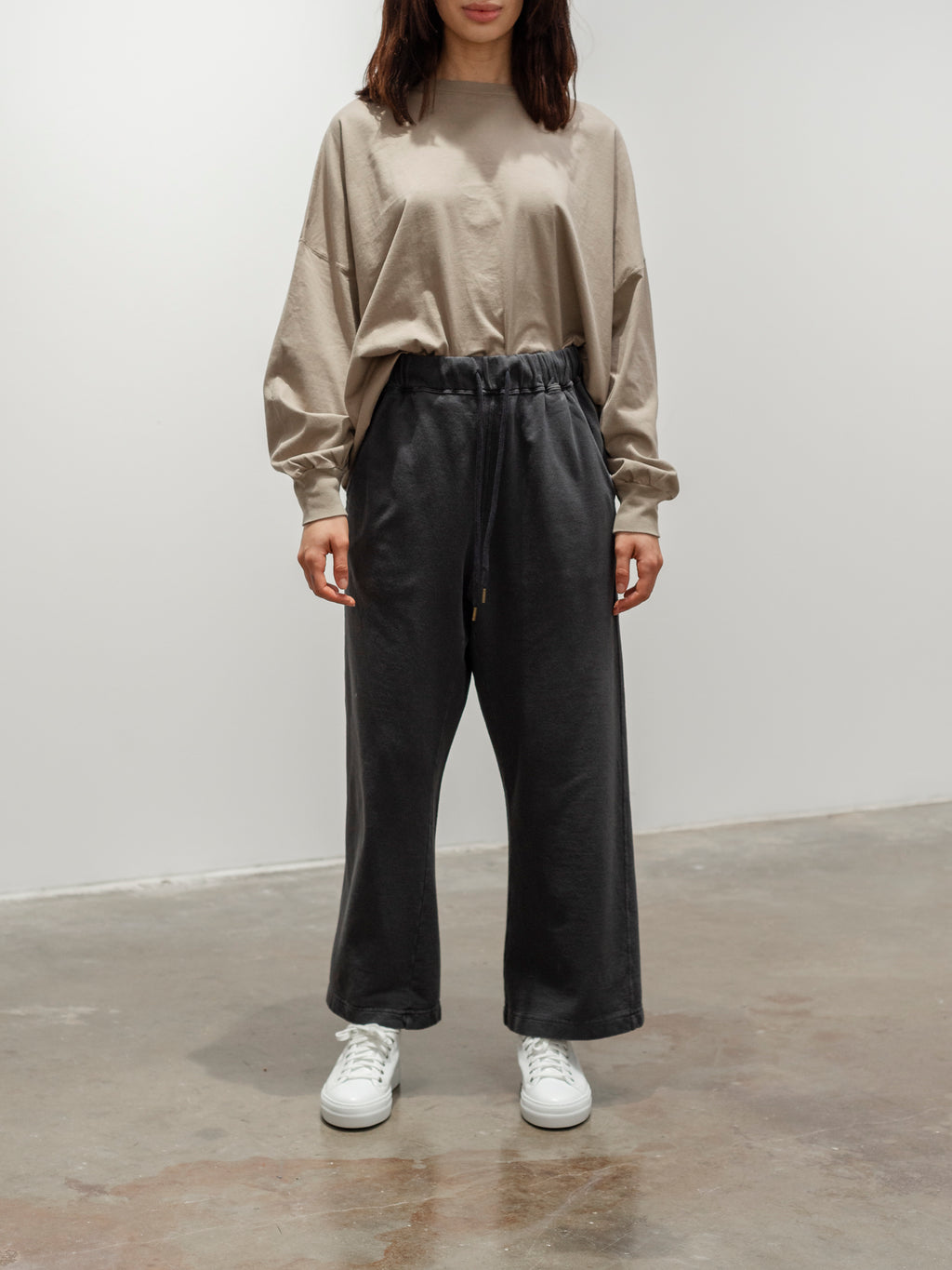 Namu Shop - Ichi Antiquites Pigment French Terry Pants - Charcoal
