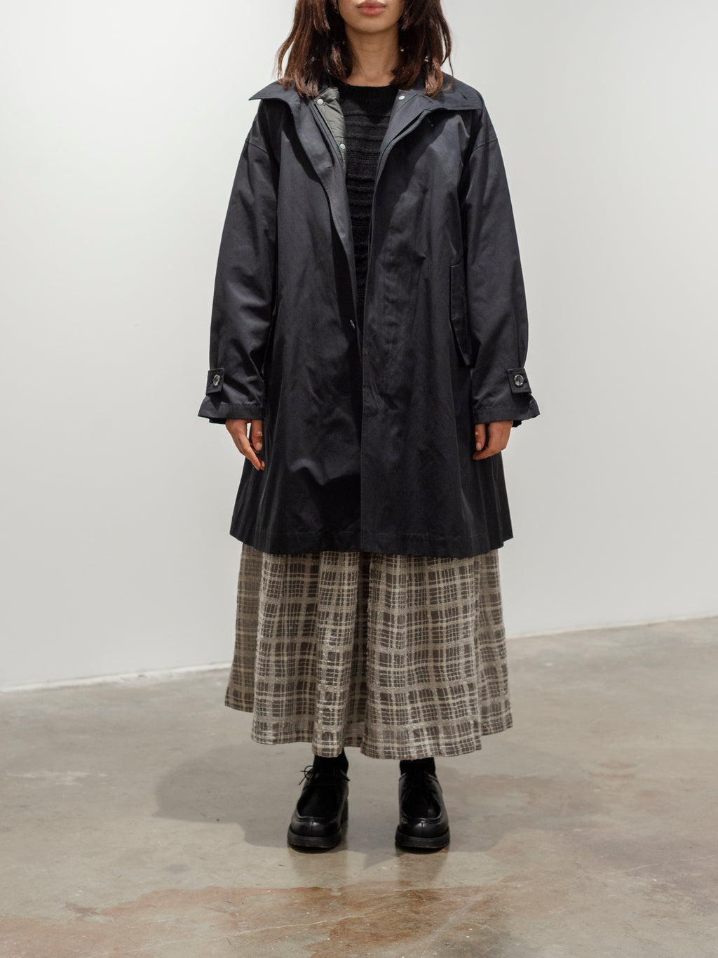 Namu Shop - ICHI Ichi x TAION Coat + Down Vest - Black x Charcoal