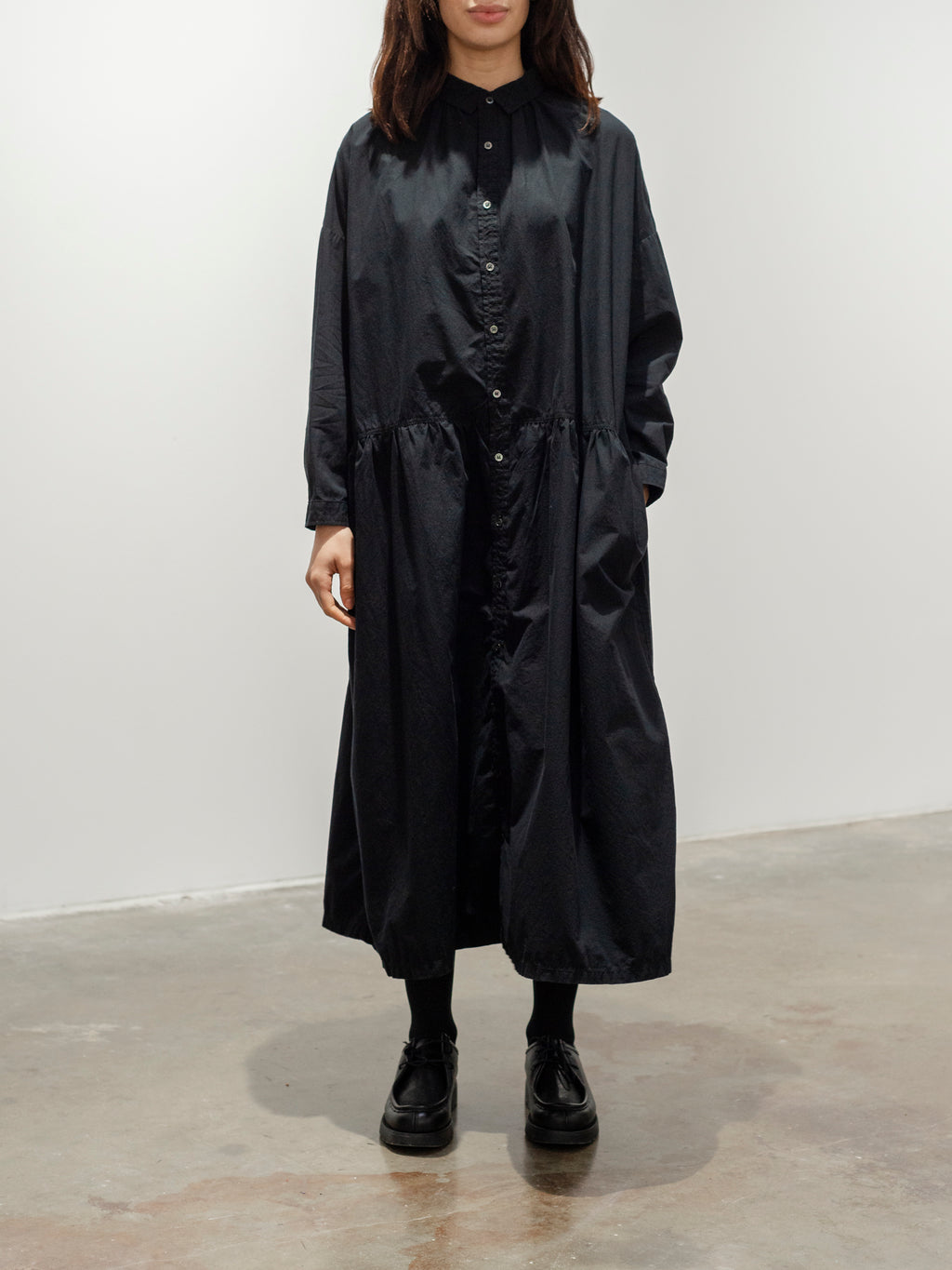 Namu Shop - Ichi Antiquites OUMISARASHI Shirt Dress - Black