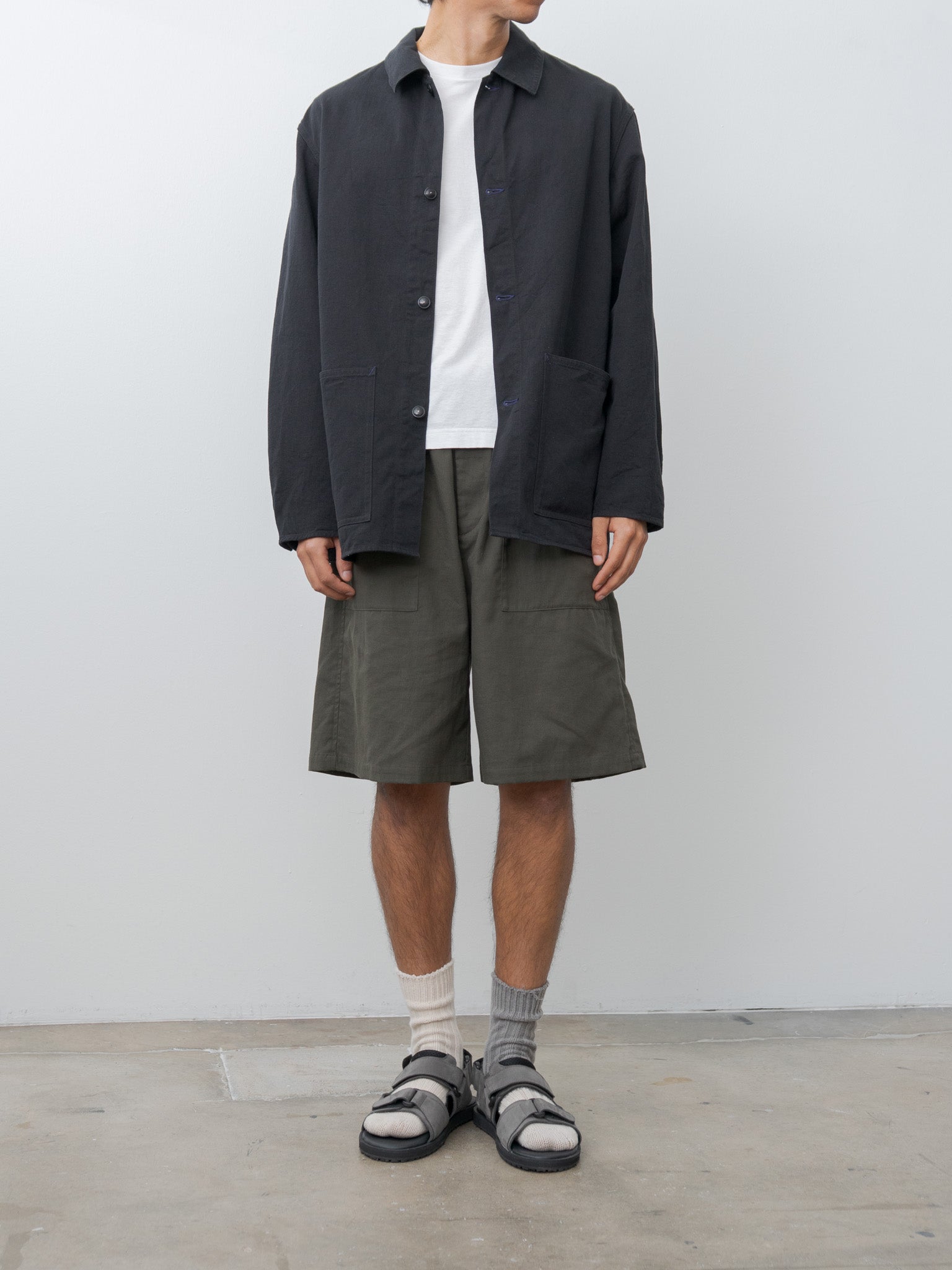 Cotton Drill Coverall Jacket - Black