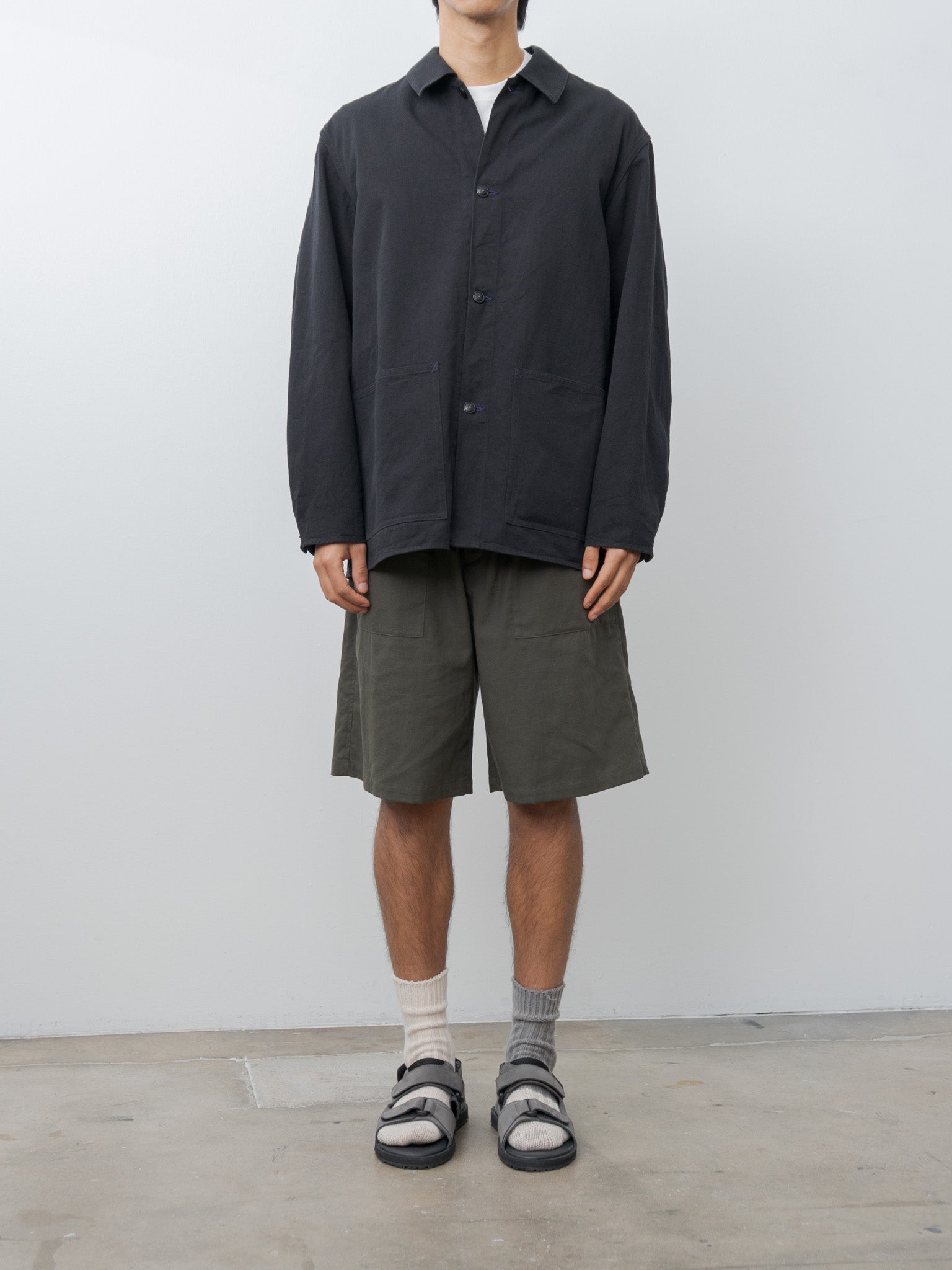 Cotton Drill Coverall Jacket - Black