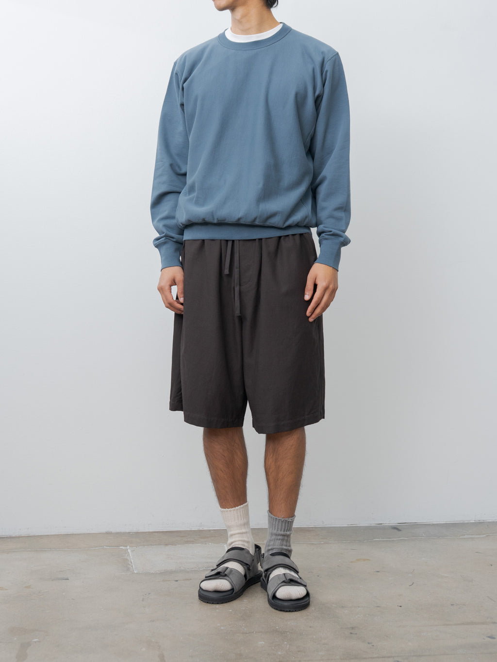 Namu Shop - Auralee Elastic High Gauge Sweat P/O - Dusty Blue