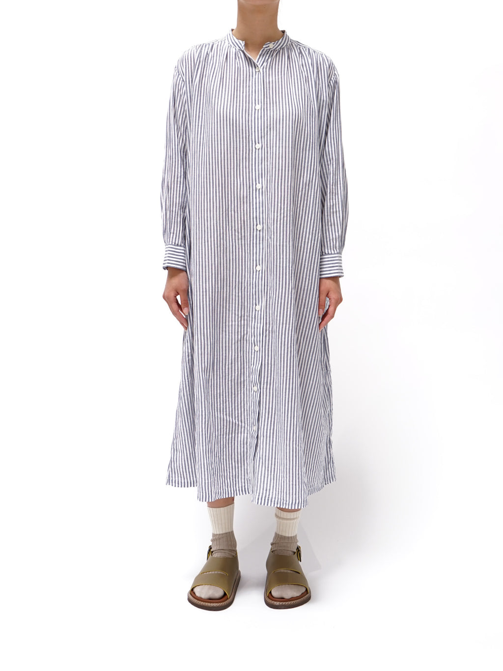 Namu Shop - ICHI Striped Band Collar Dress