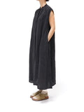 Namu Shop - ICHI Linen Canvas Sleeveless BD Dress - Black