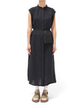Namu Shop - ICHI Linen Canvas Sleeveless BD Dress - Black