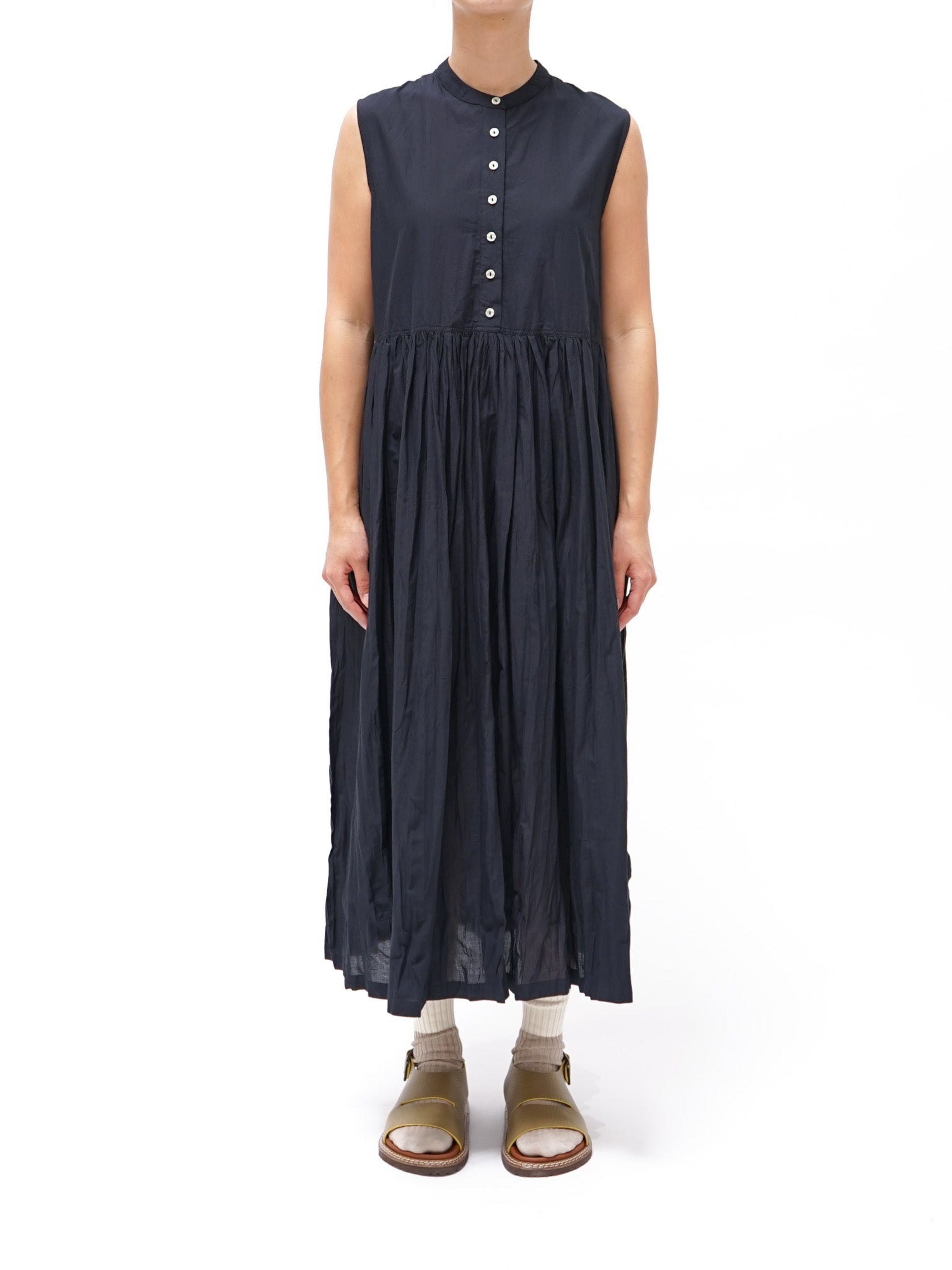 Namu Shop - ICHI Crinkle Sleeveless Dress - Black