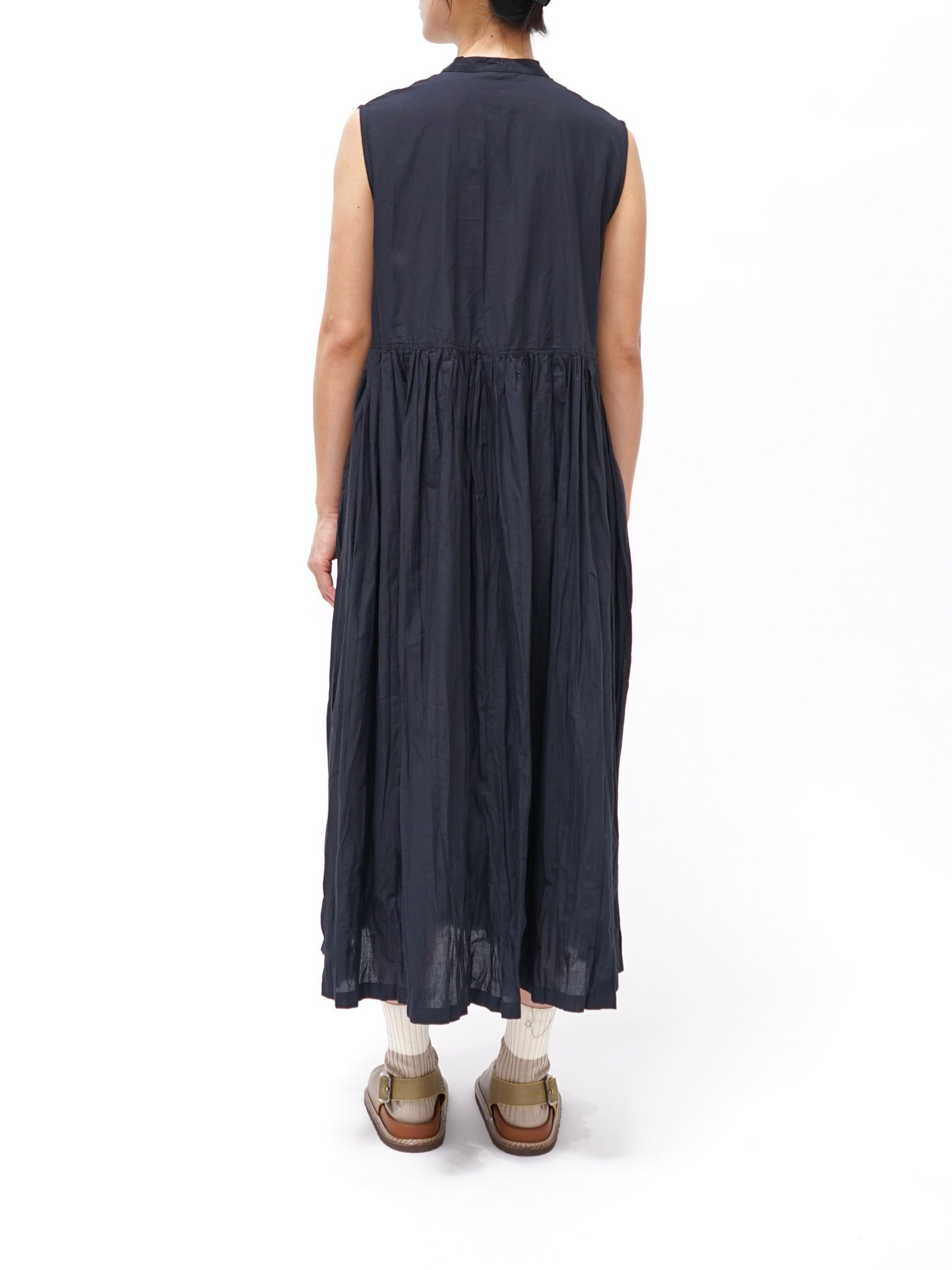 Namu Shop - ICHI Crinkle Sleeveless Dress - Black