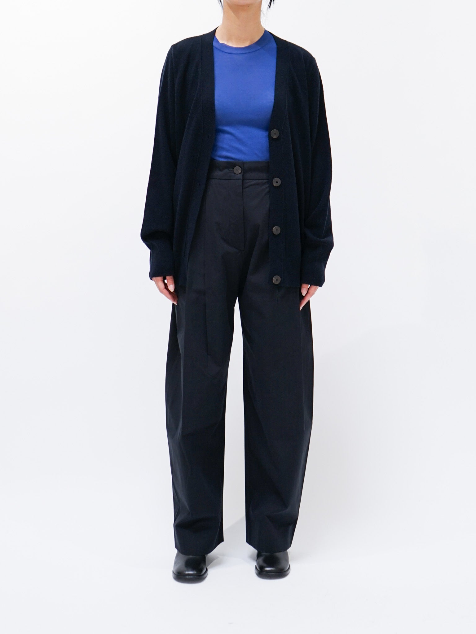 Acuna Double Pleat Front Pant - Darkest Navy