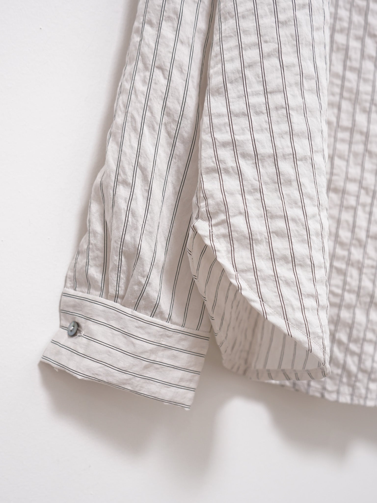 Namu Shop - Album di Famiglia Striped Short Collar Shirt - Off White