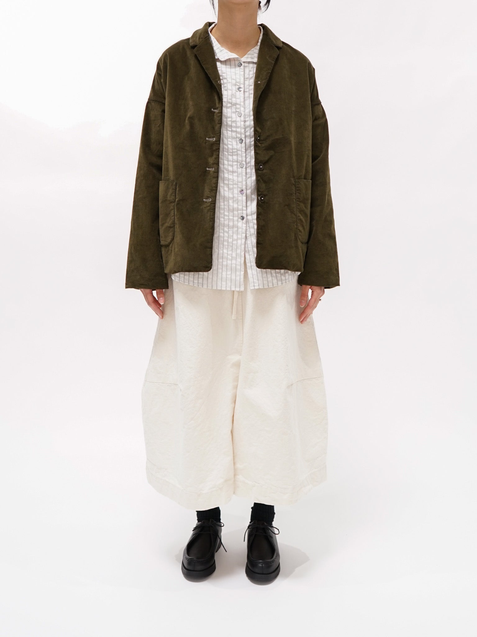 Namu Shop - Album di Famiglia Velvet Loose Blazer - Olive