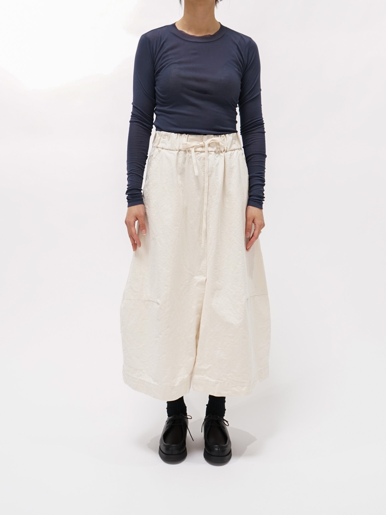 Namu Shop - Auralee High Gauge Sheer Rib L/S Tee - Navy