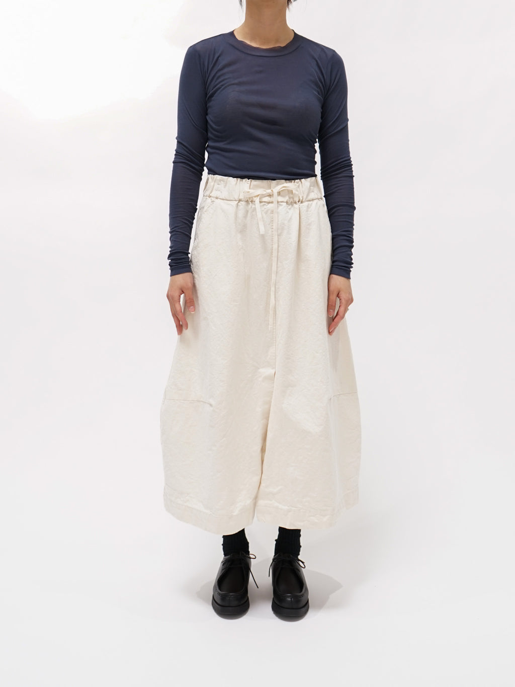 Namu Shop - Auralee High Gauge Sheer Rib L/S Tee - Navy