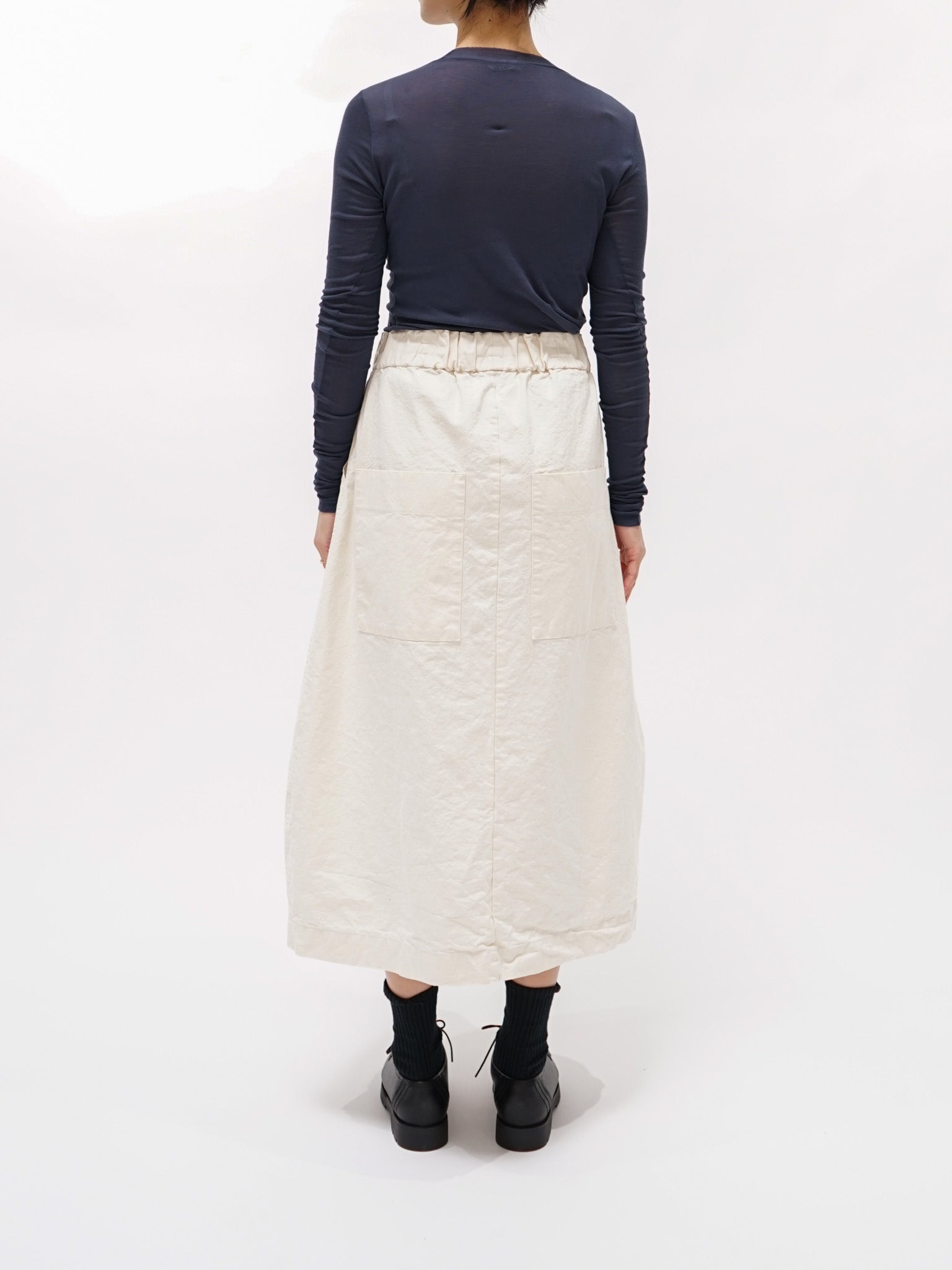 Namu Shop - Auralee High Gauge Sheer Rib L/S Tee - Navy