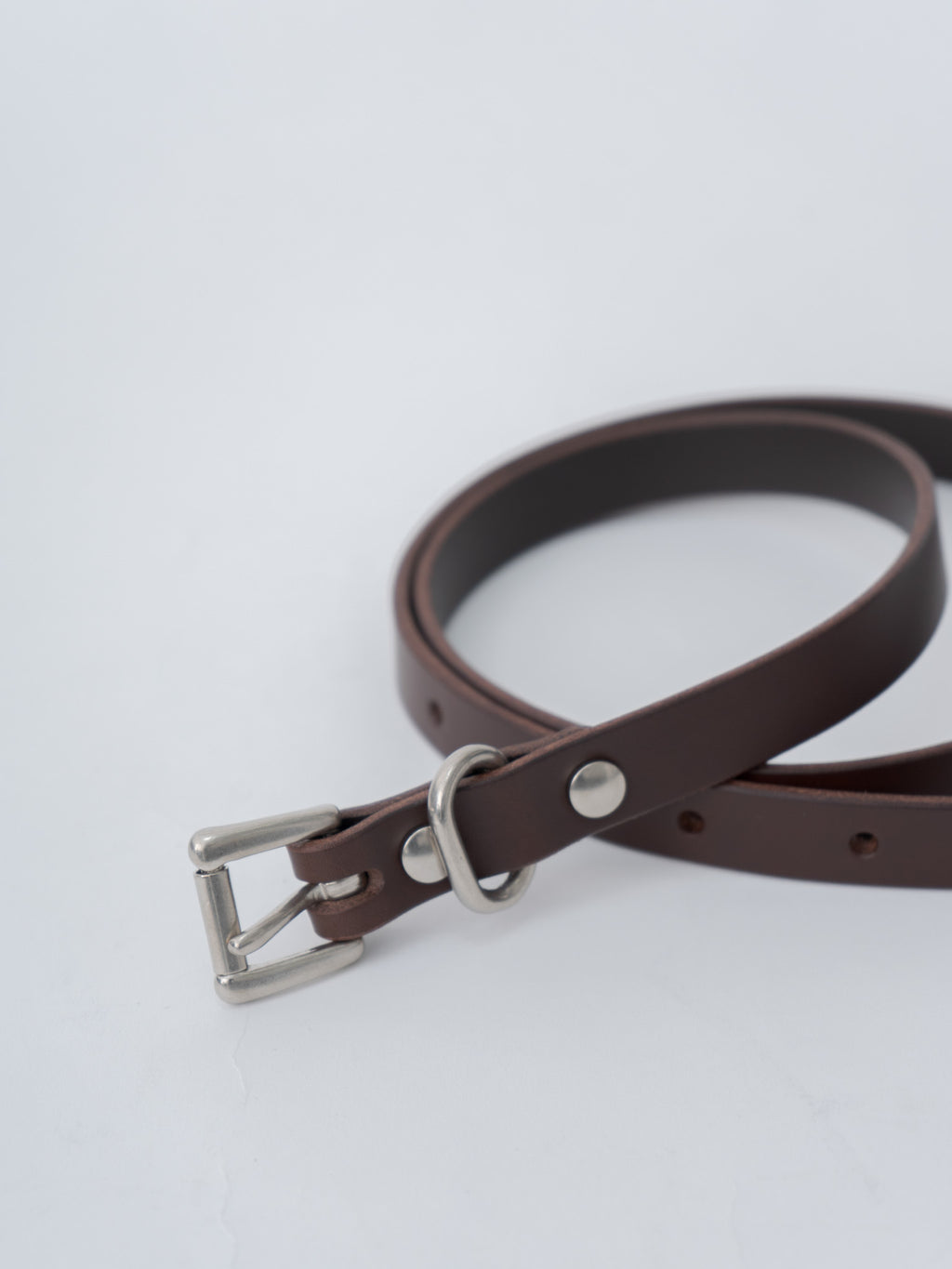 Namu Shop - Yoko Sakamoto Standard Belt Slim - Brown × Silver