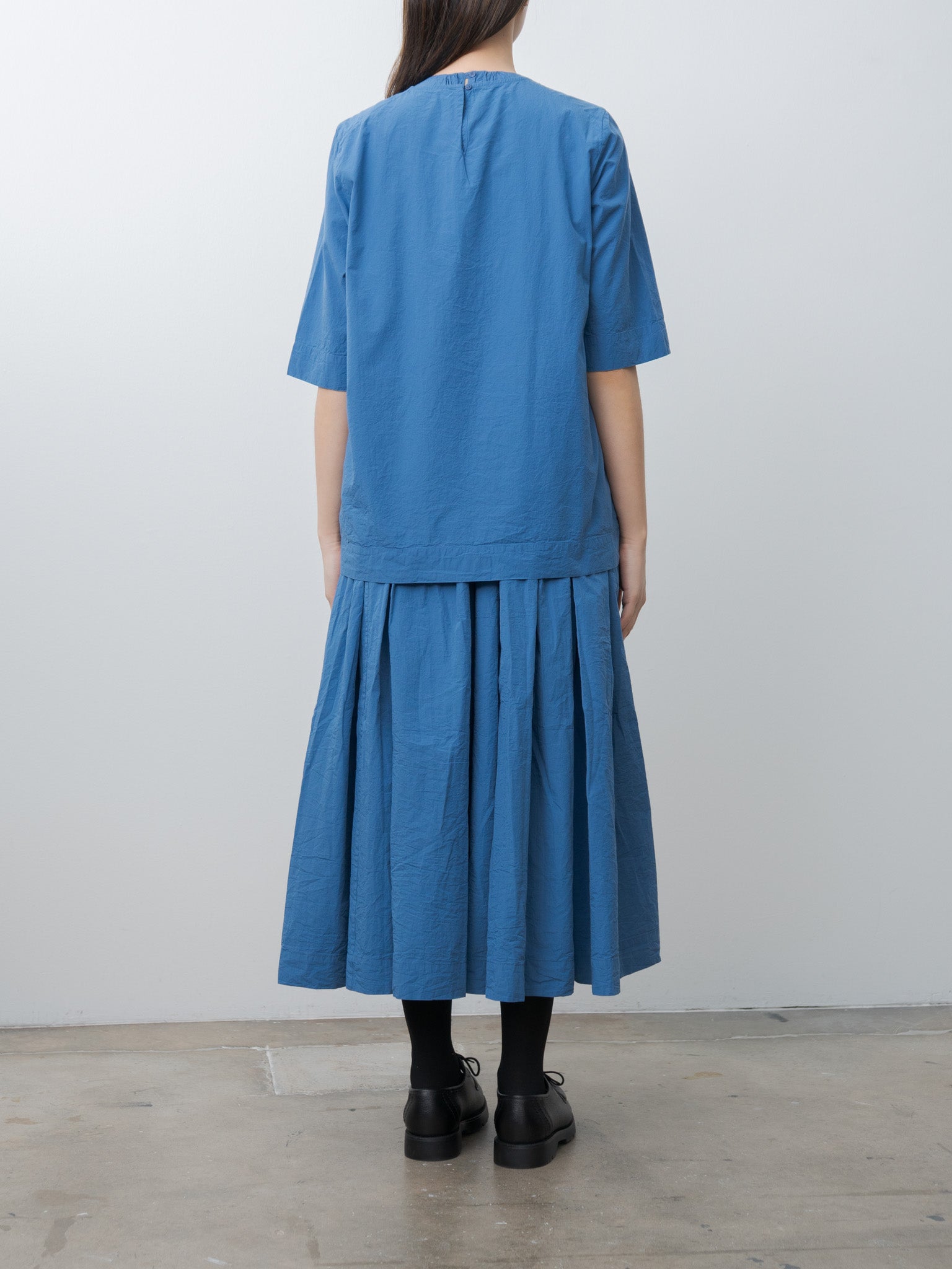 Simple Top CHALK POPLIN - Medium Blue