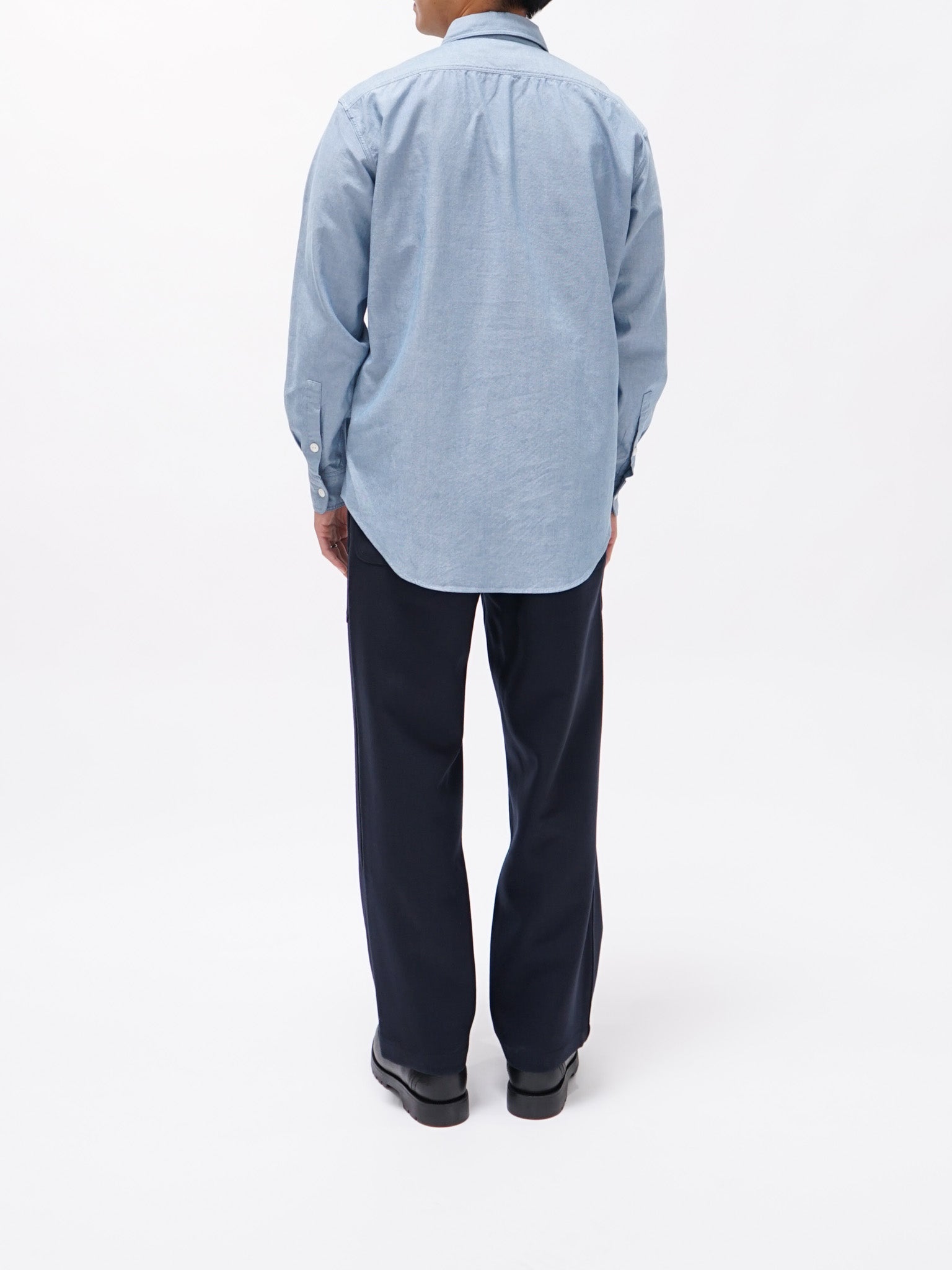 Namu Shop - Kaptain Sunshine Washed Finx Dungarees Work Shirt - Blue