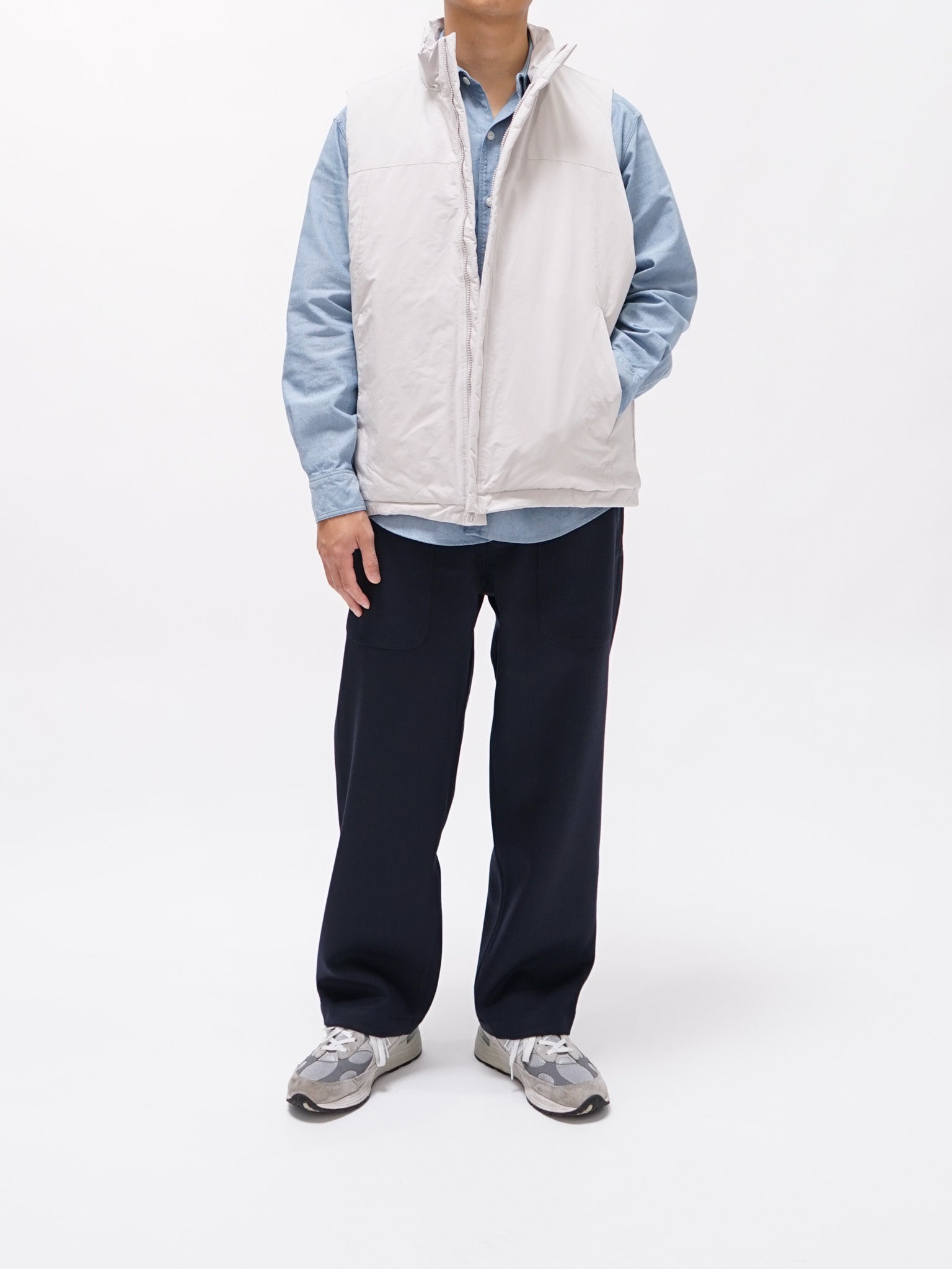 Namu Shop - Kaptain Sunshine Washed Finx Dungarees Work Shirt - Blue