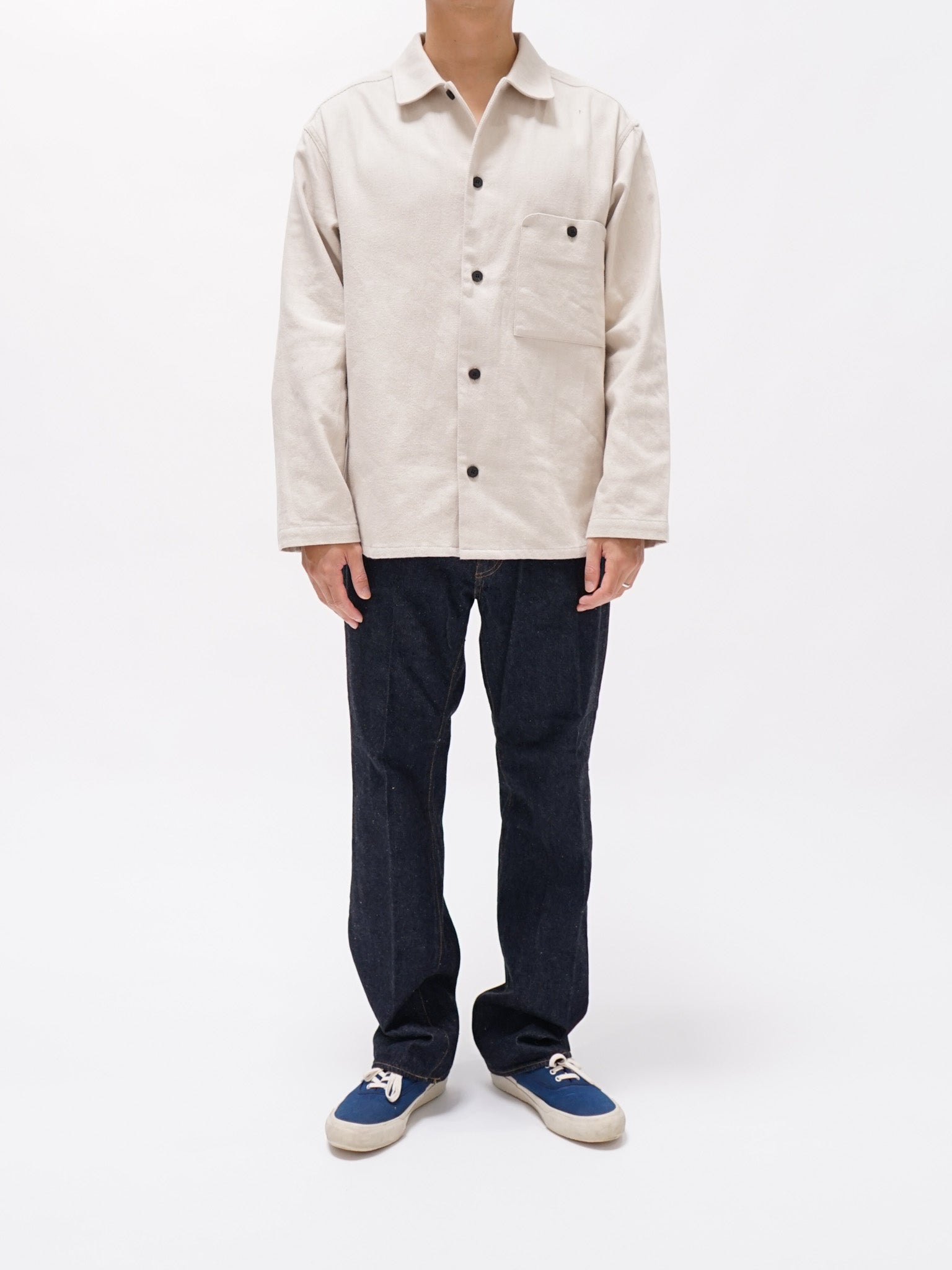 Namu Shop - Document Brushed Cotton French Shirt - Ecru