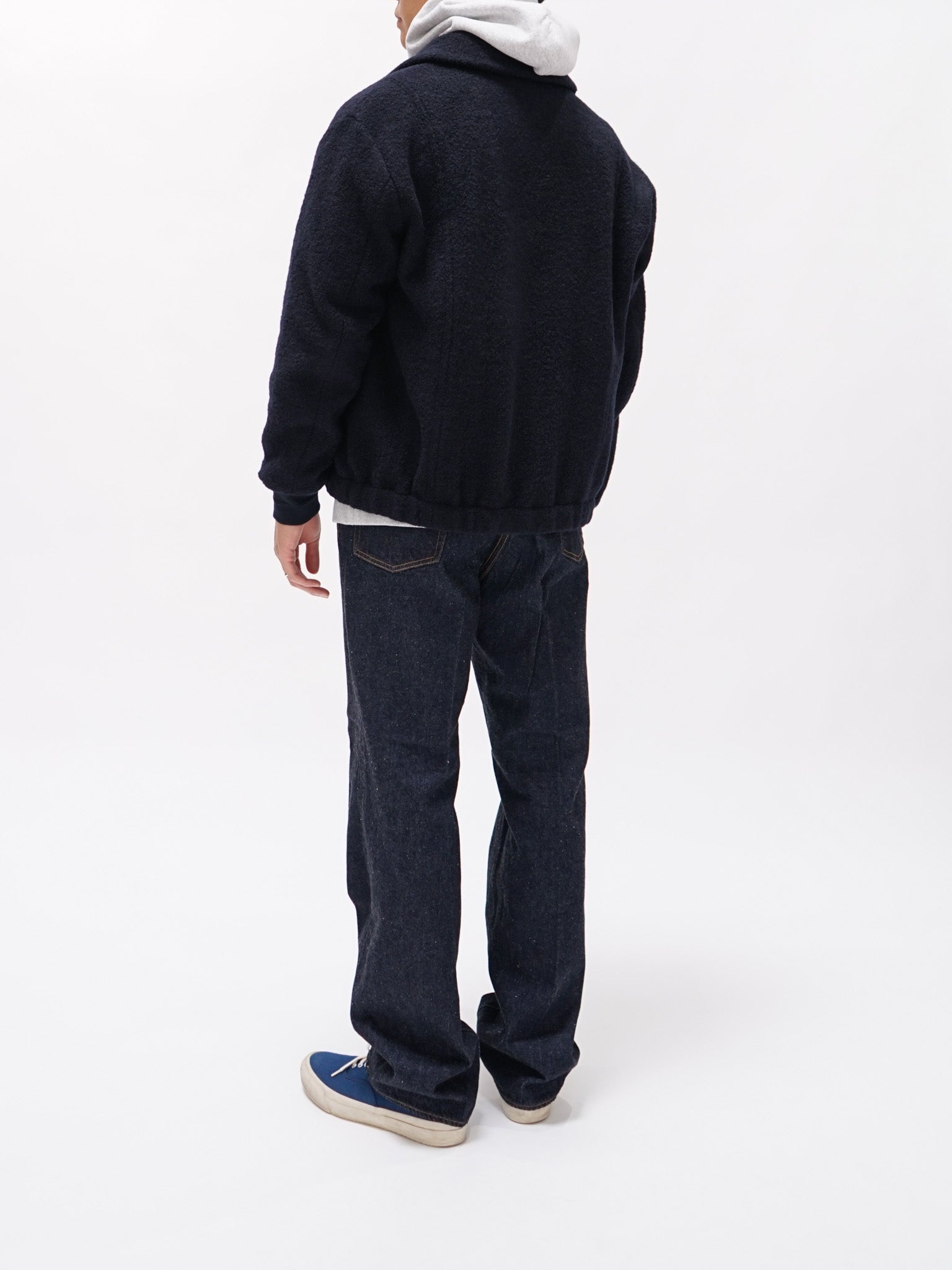 Namu Shop - Document Wool Boucle Blouson - Dark Navy