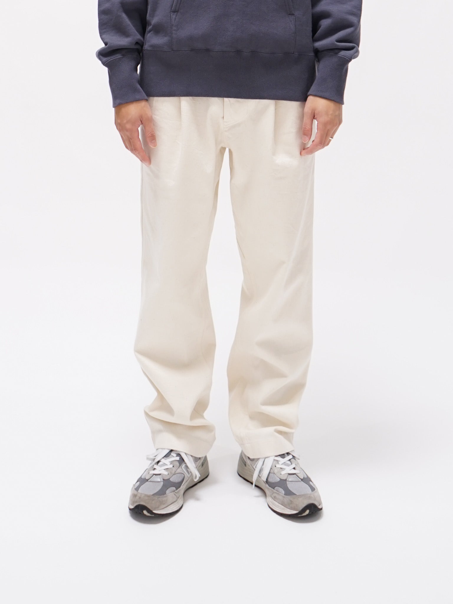 Namu Shop - Document Cotton Denim Easy Pants - Off White