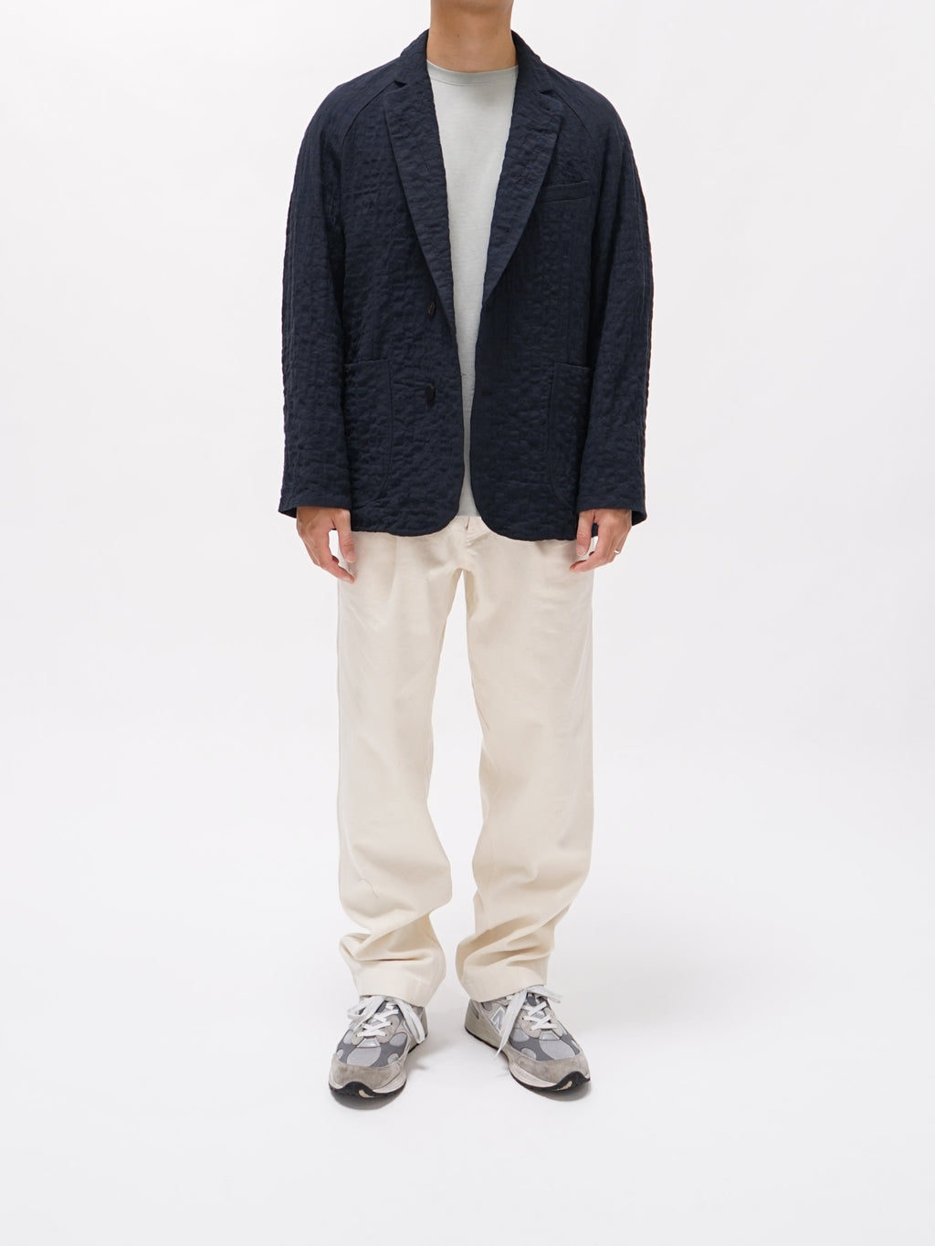 Namu Shop - Document Wool Cotton Raglan Jacket - Navy