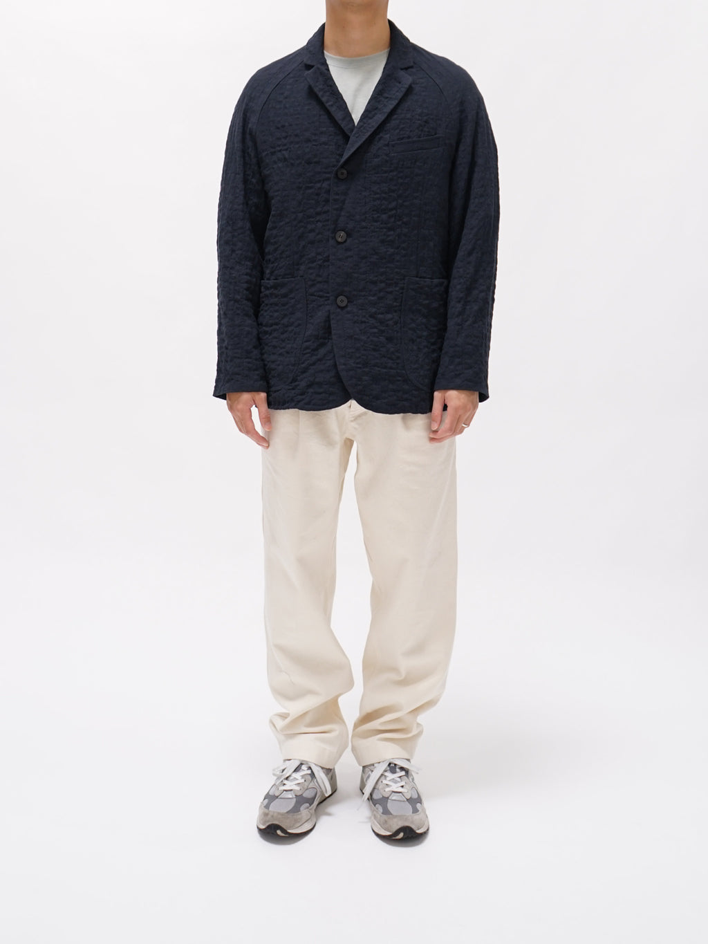 Namu Shop - Document Wool Cotton Raglan Jacket - Navy