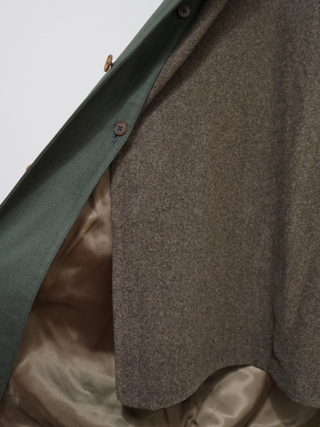 Namu Shop - Auralee Light Melton Hooded Liner Coat - Dark Olive