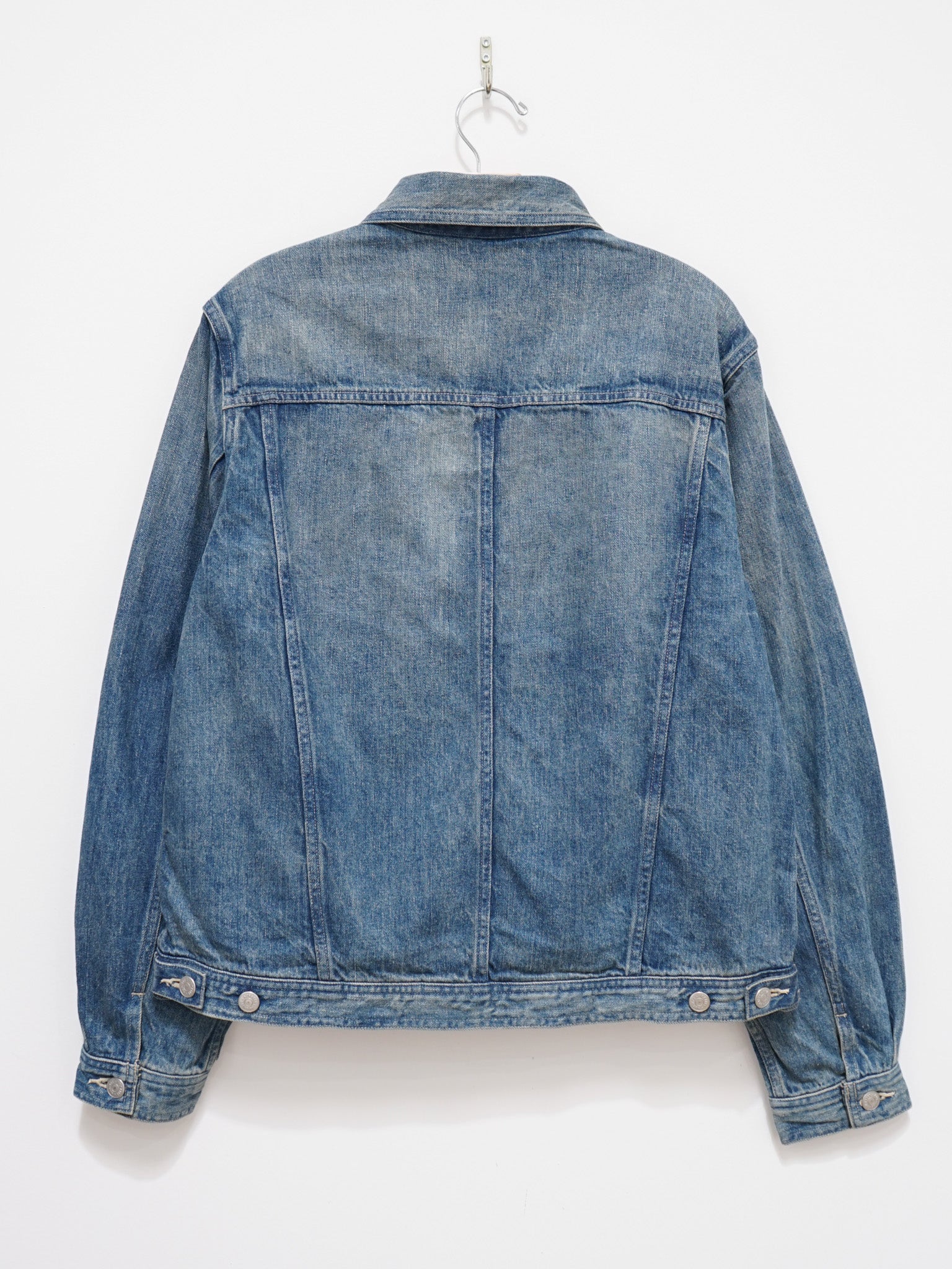 Namu Shop - Auralee Selvedge Faded Light Denim Blouson - Light Indigo