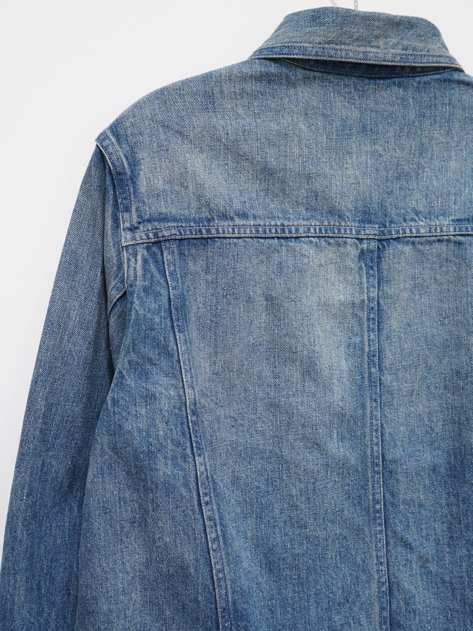 Namu Shop - Auralee Selvedge Faded Light Denim Blouson - Light Indigo