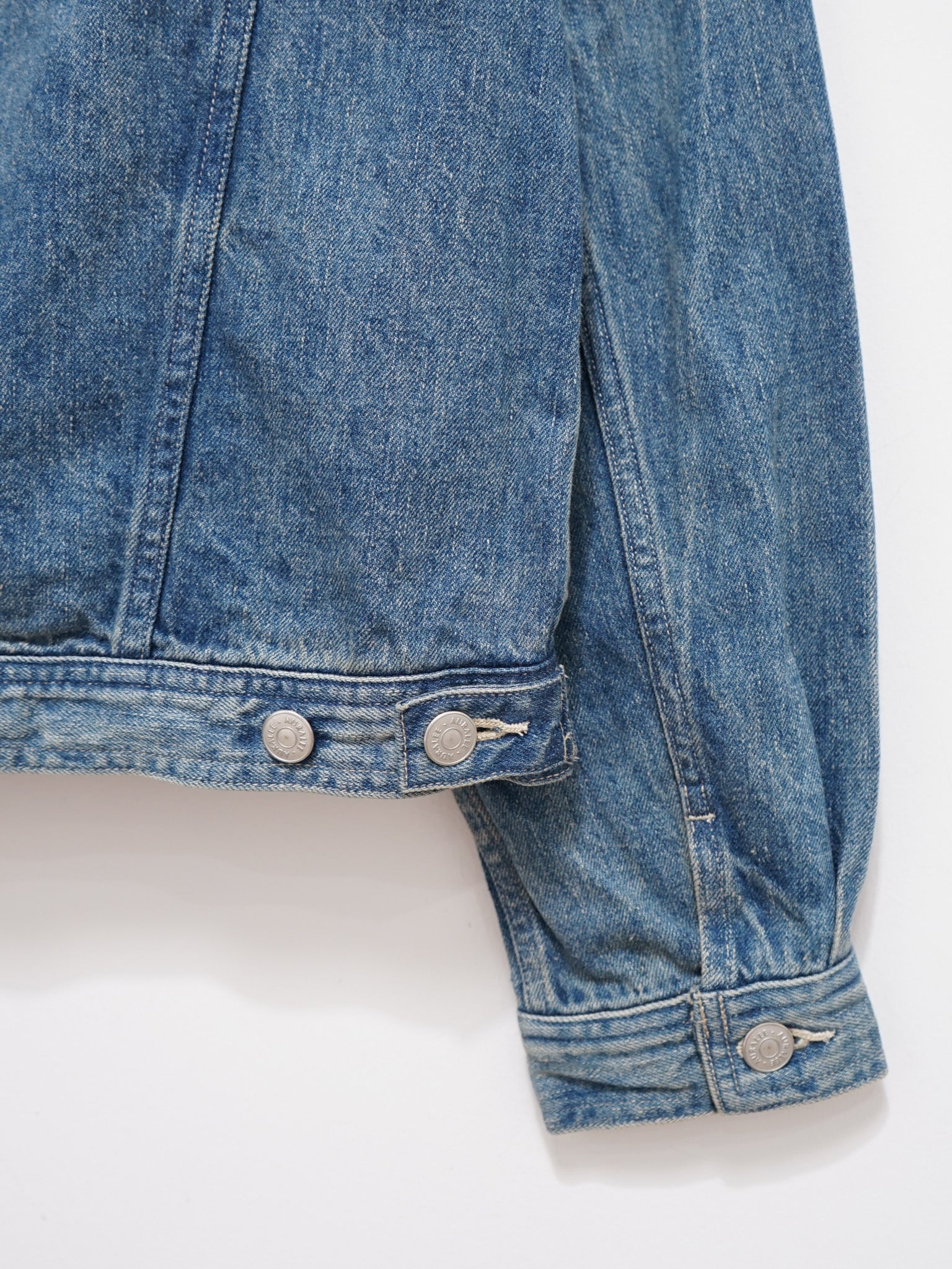 Namu Shop - Auralee Selvedge Faded Light Denim Blouson - Light Indigo