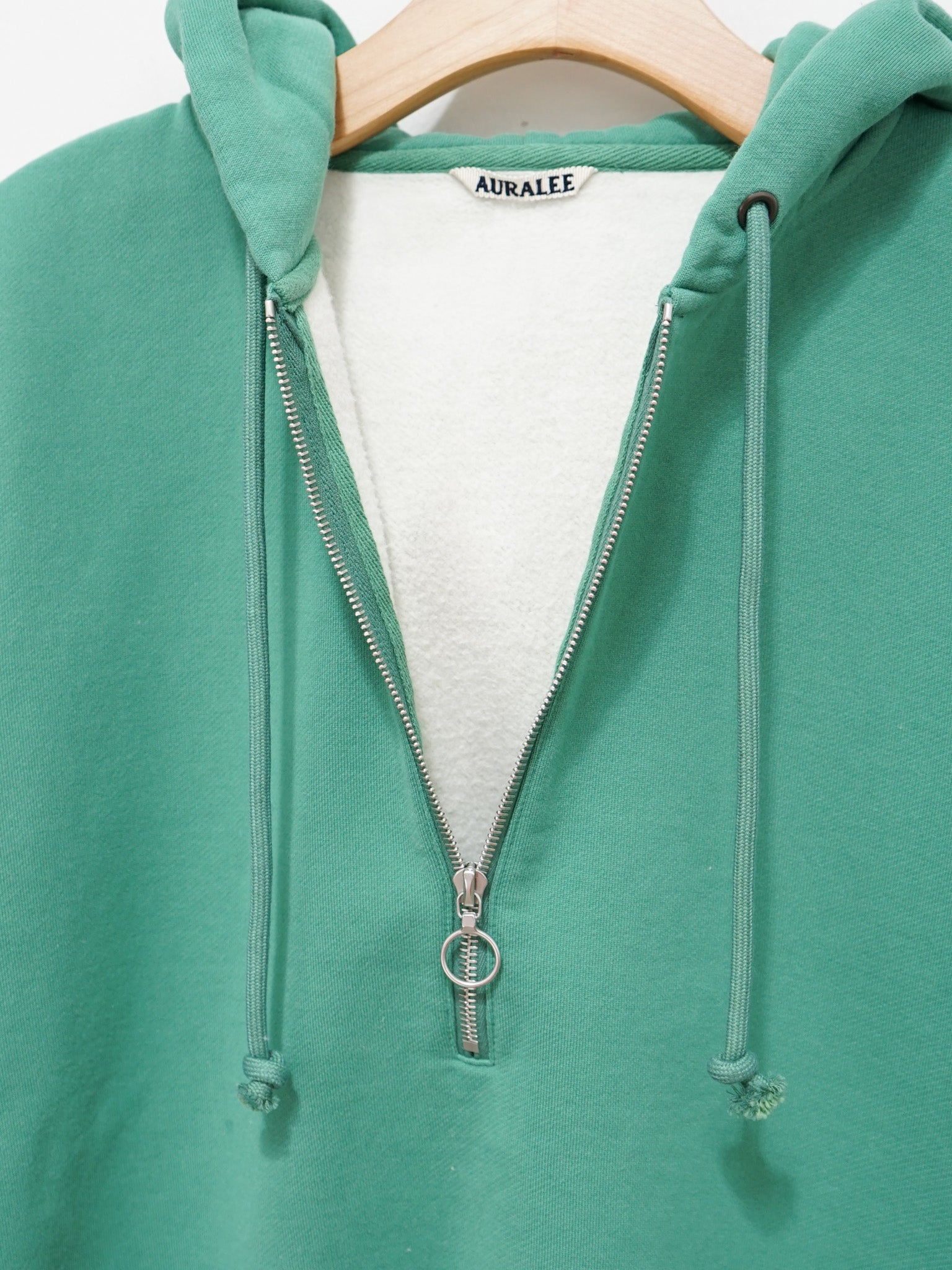 Namu Shop - Auralee High Count Heavy Sweat Pullover Parka - Jade Green