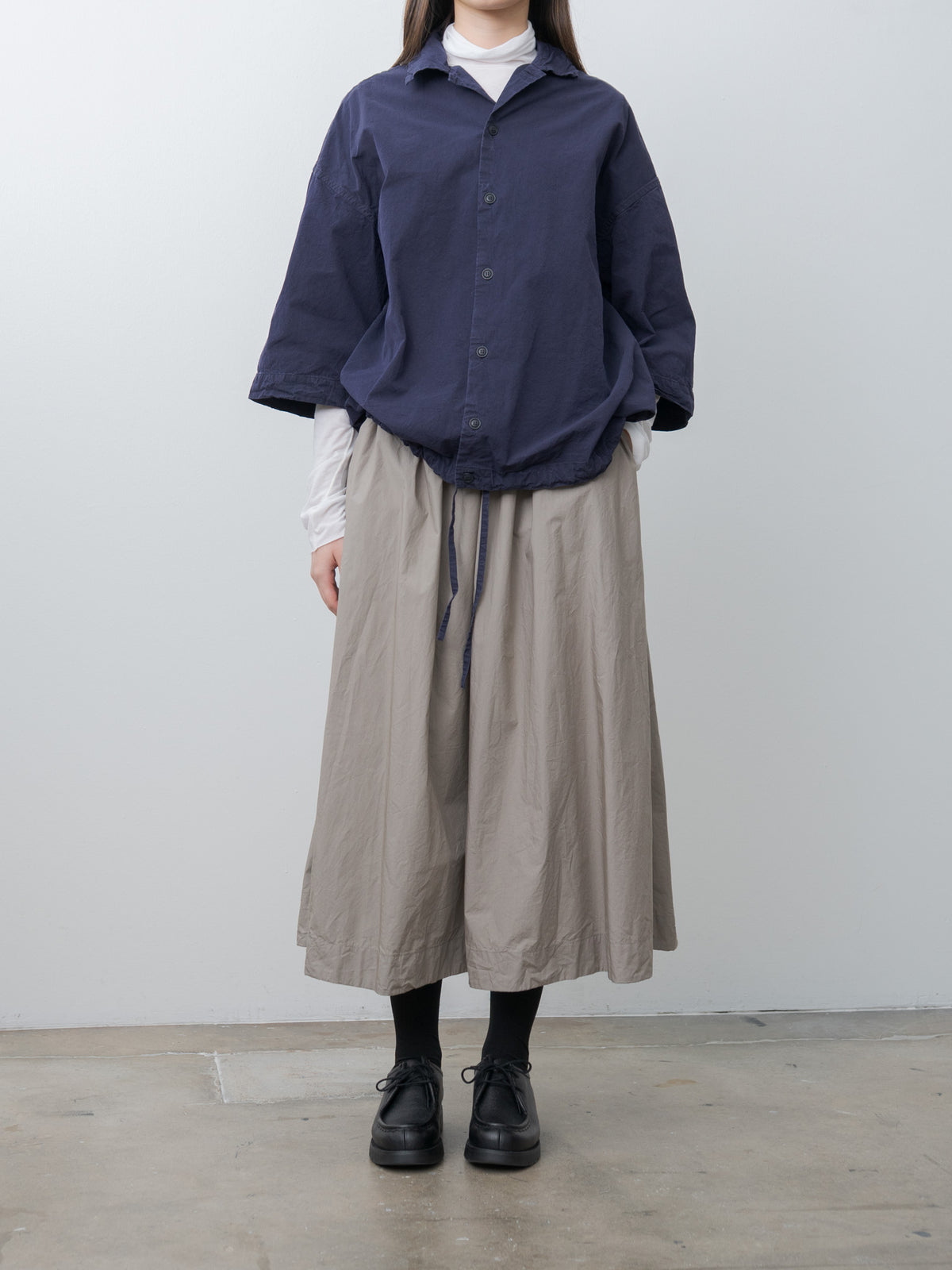 Namu Shop - Casey Casey Mili Volume Shirt PAPER COT - Navy