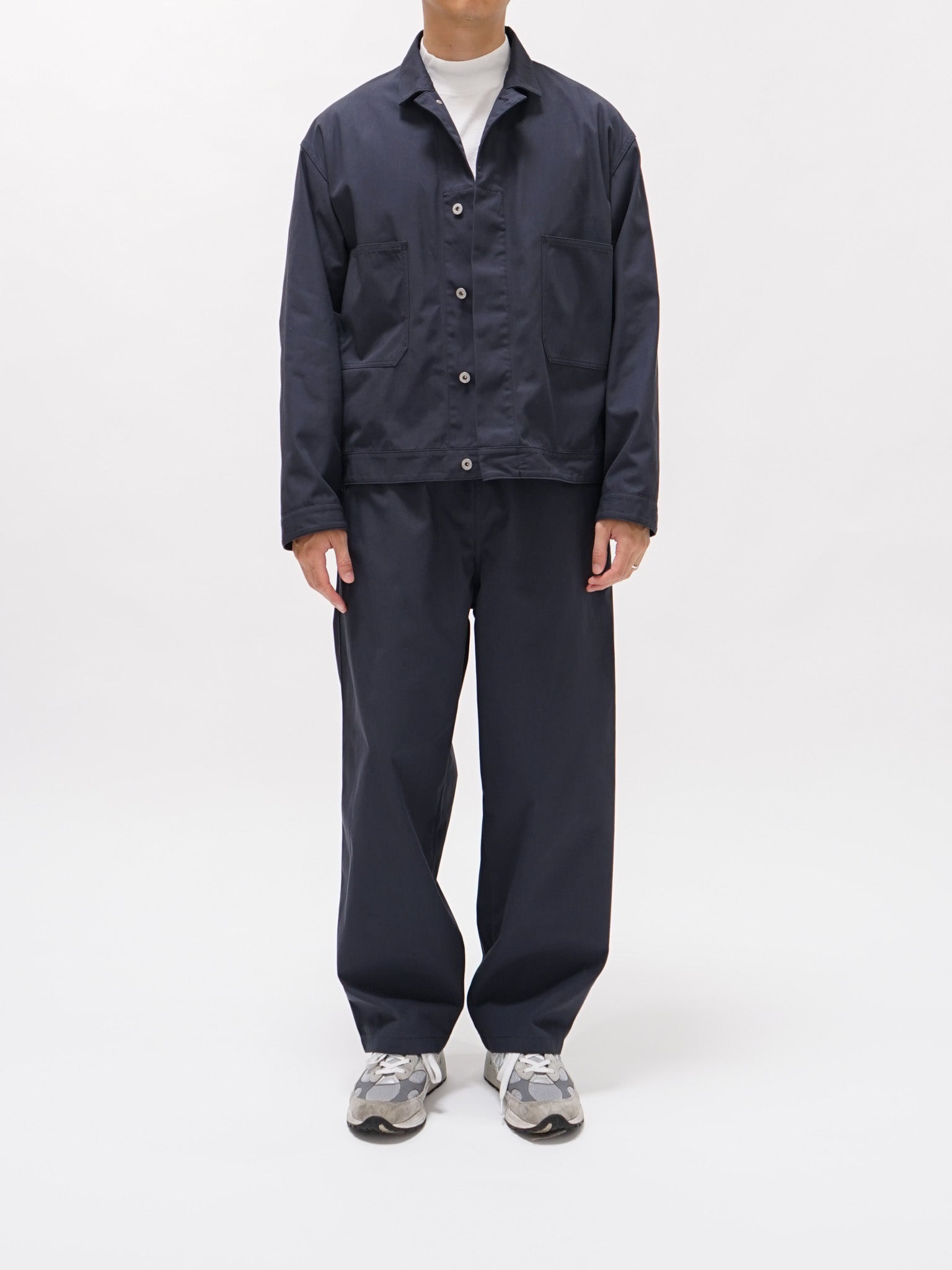 Namu Shop - Y Organic Cotton Recycle Poly Twill Tapered Easy Trousers - Navy