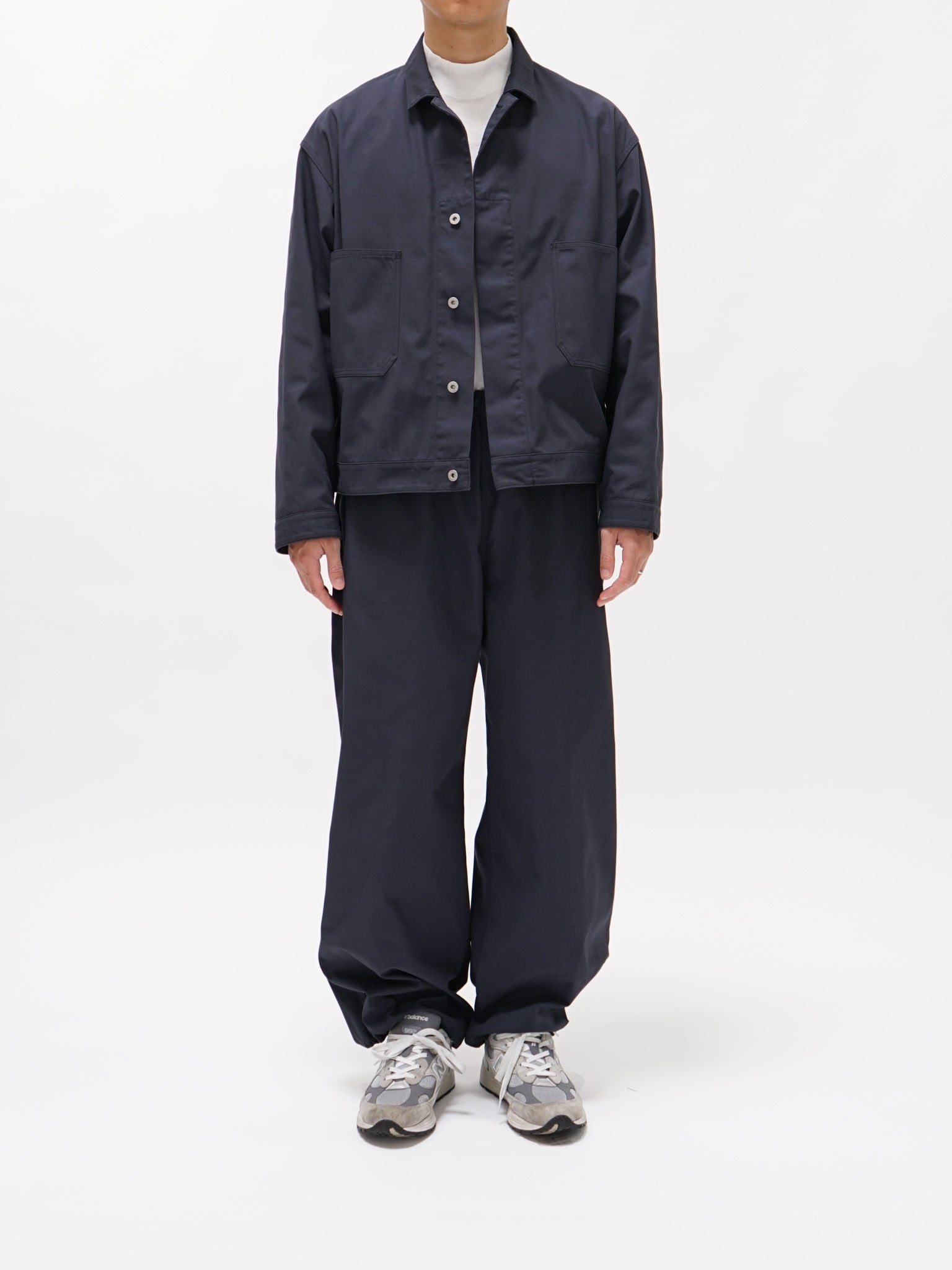 Namu Shop - Y Organic Cotton Recycle Poly Twill Easy Trousers - Navy