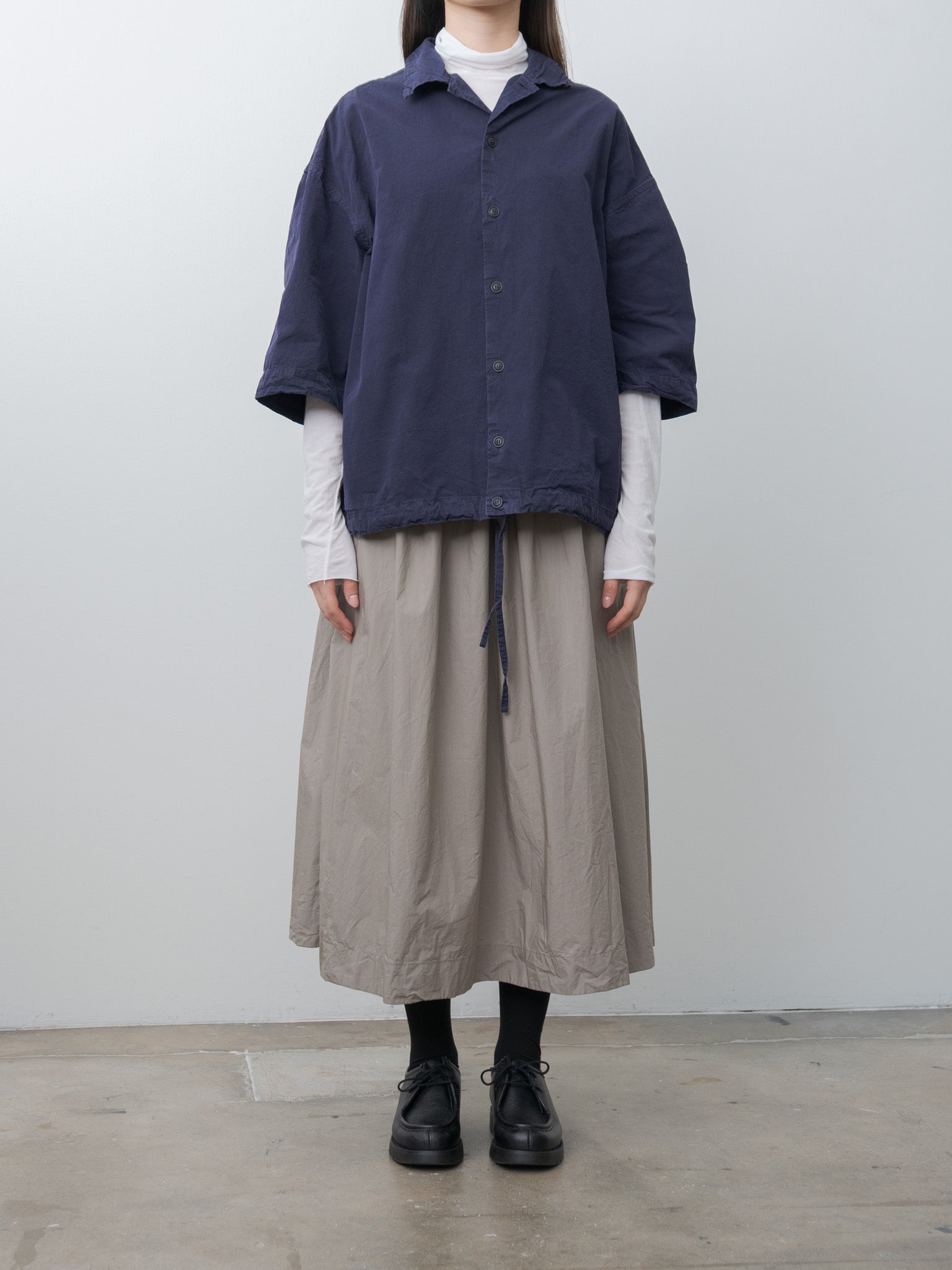 Mili Volume Shirt PAPER COT - Navy