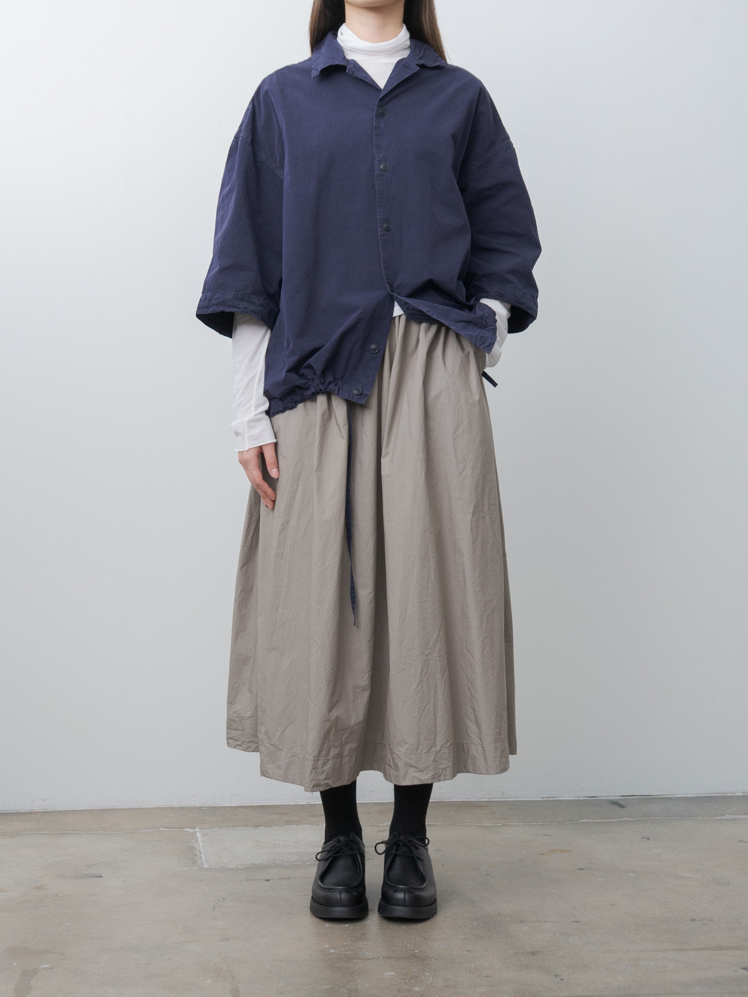 Mili Volume Shirt PAPER COT - Navy