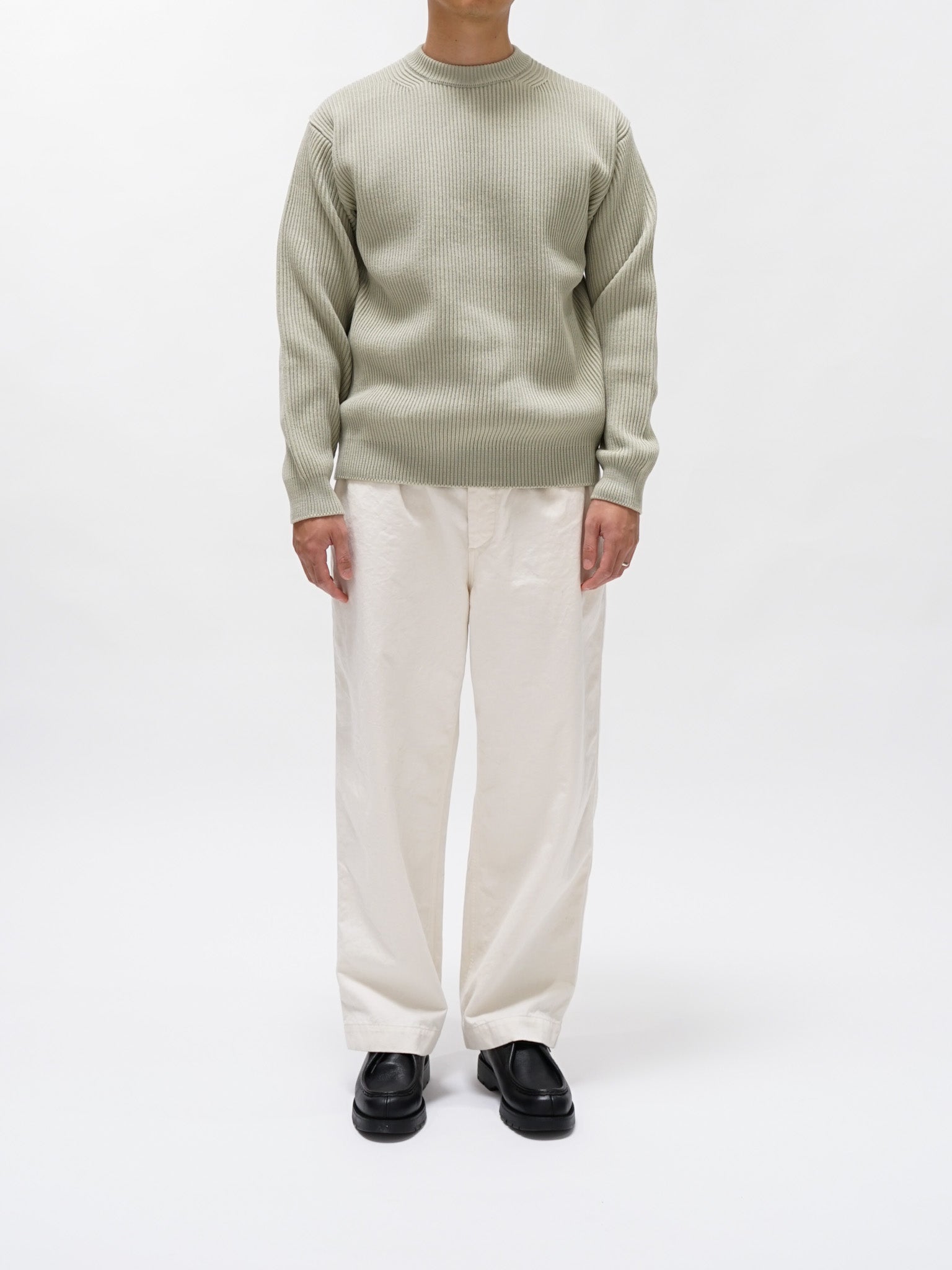 Namu Shop - Auralee French Merino Rib Knit P/O - Light Khaki