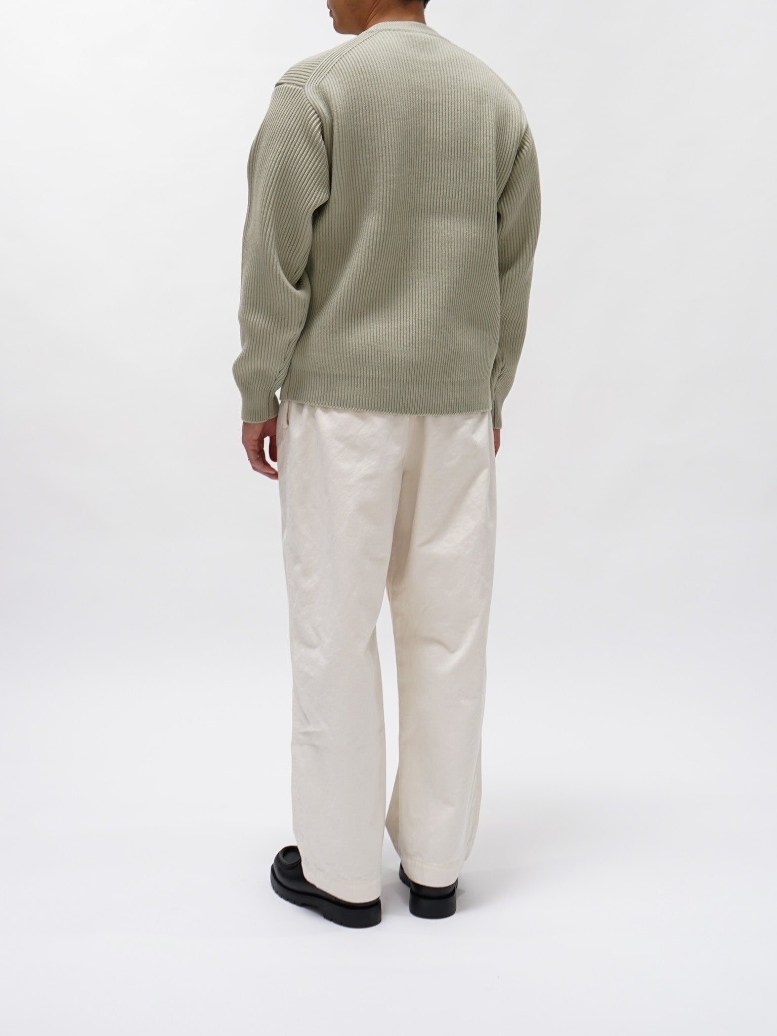 Namu Shop - Auralee French Merino Rib Knit P/O - Light Khaki