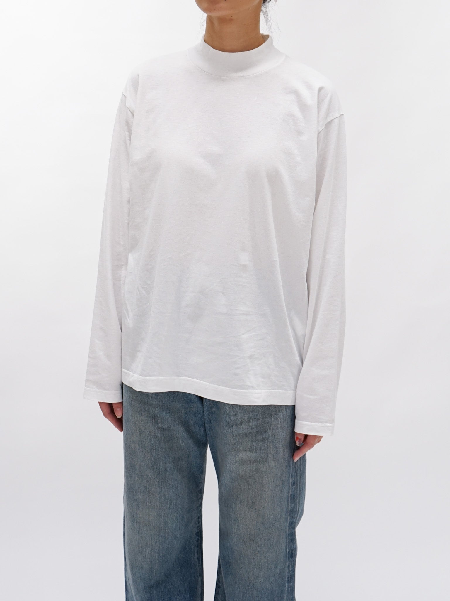 Namu Shop - Y Organic Cotton Jersey Mockneck L/S Tee - White