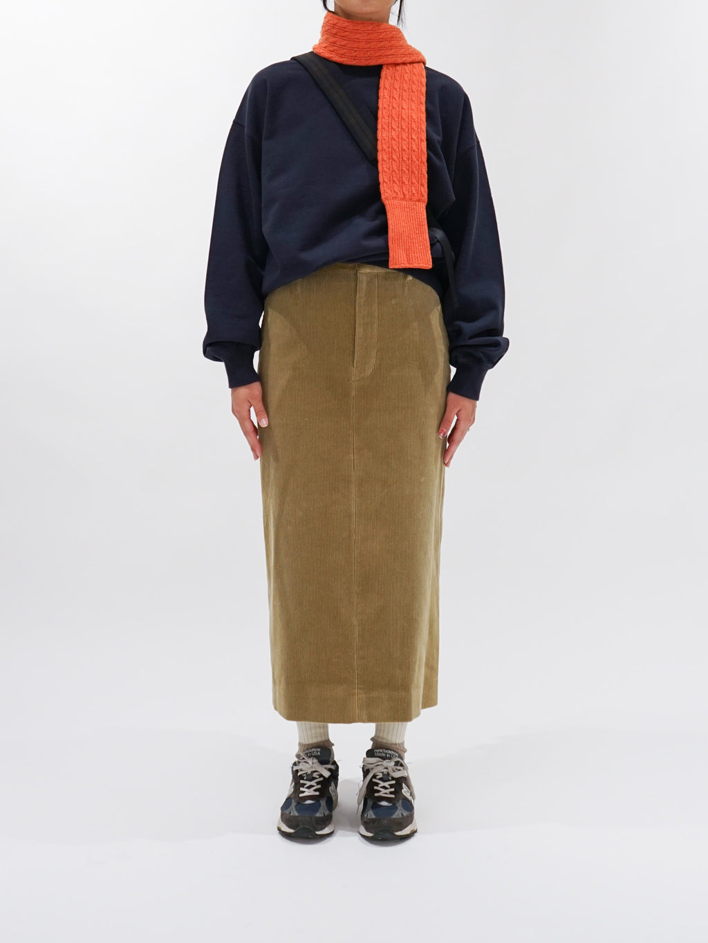 Namu Shop - Yleve Cotton Corduroy Skirt - Khaki