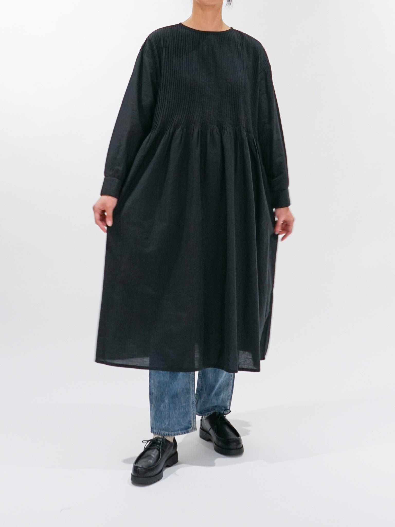 Namu Shop - ICHI Pintuck Dress - Black
