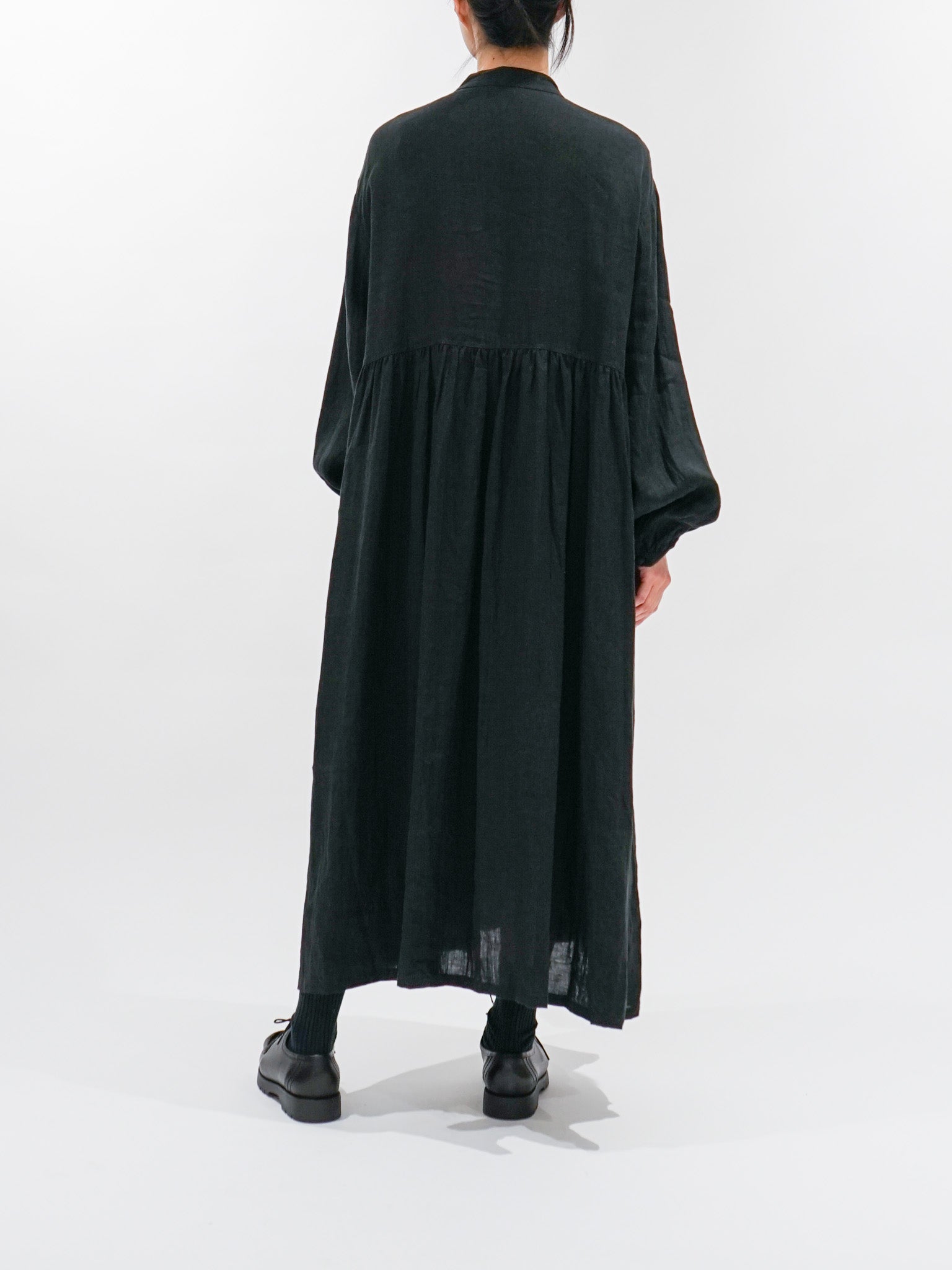 Namu Shop - Ichi Antiquites French Linen Dress - Black