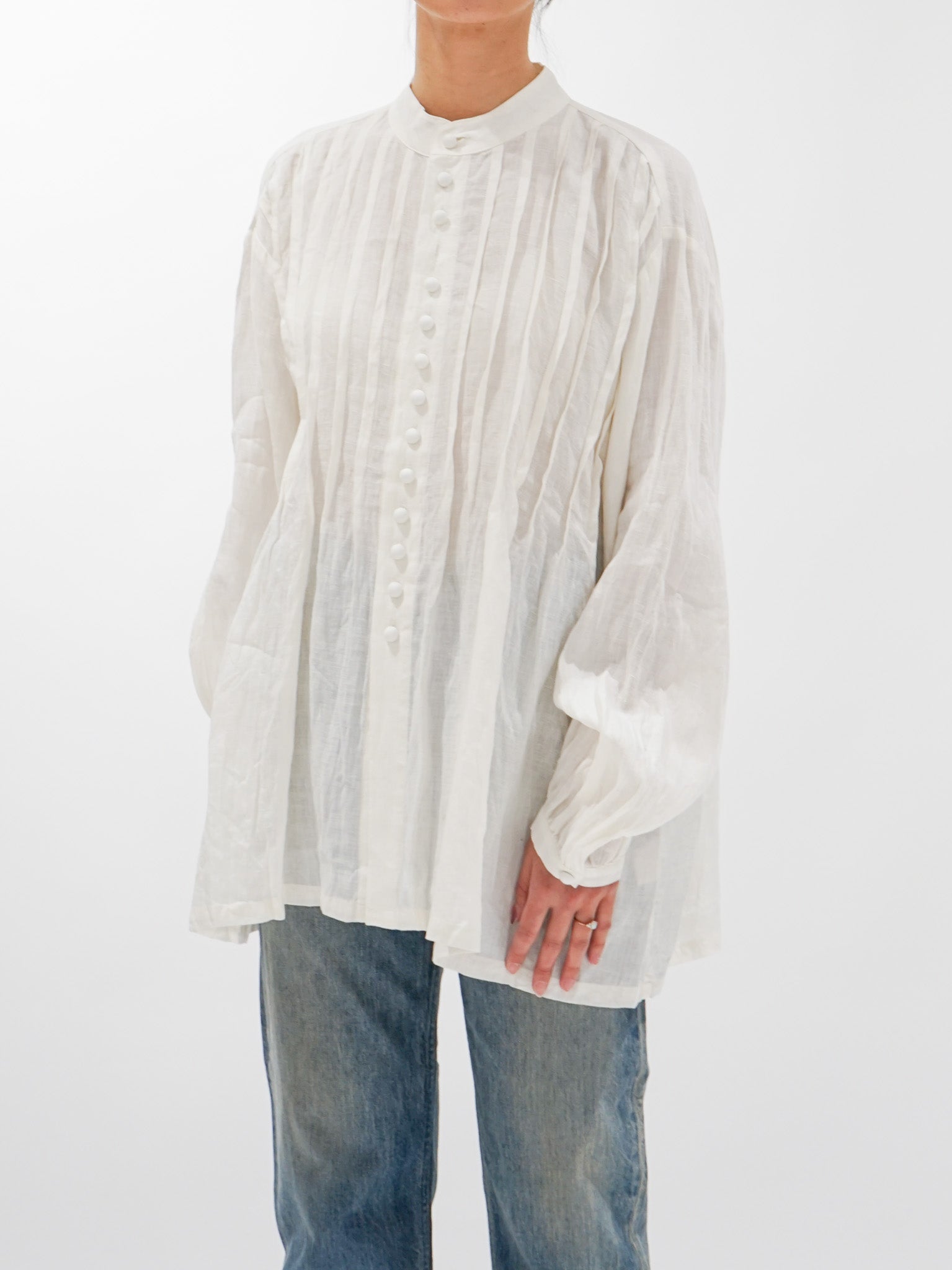 Namu Shop - Ichi Antiquites French Linen Shirt - White
