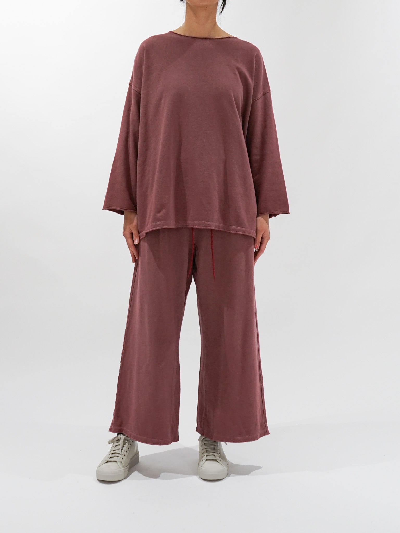 Namu Shop - ICHI Pigment Dyed Crewneck Pullover - Red