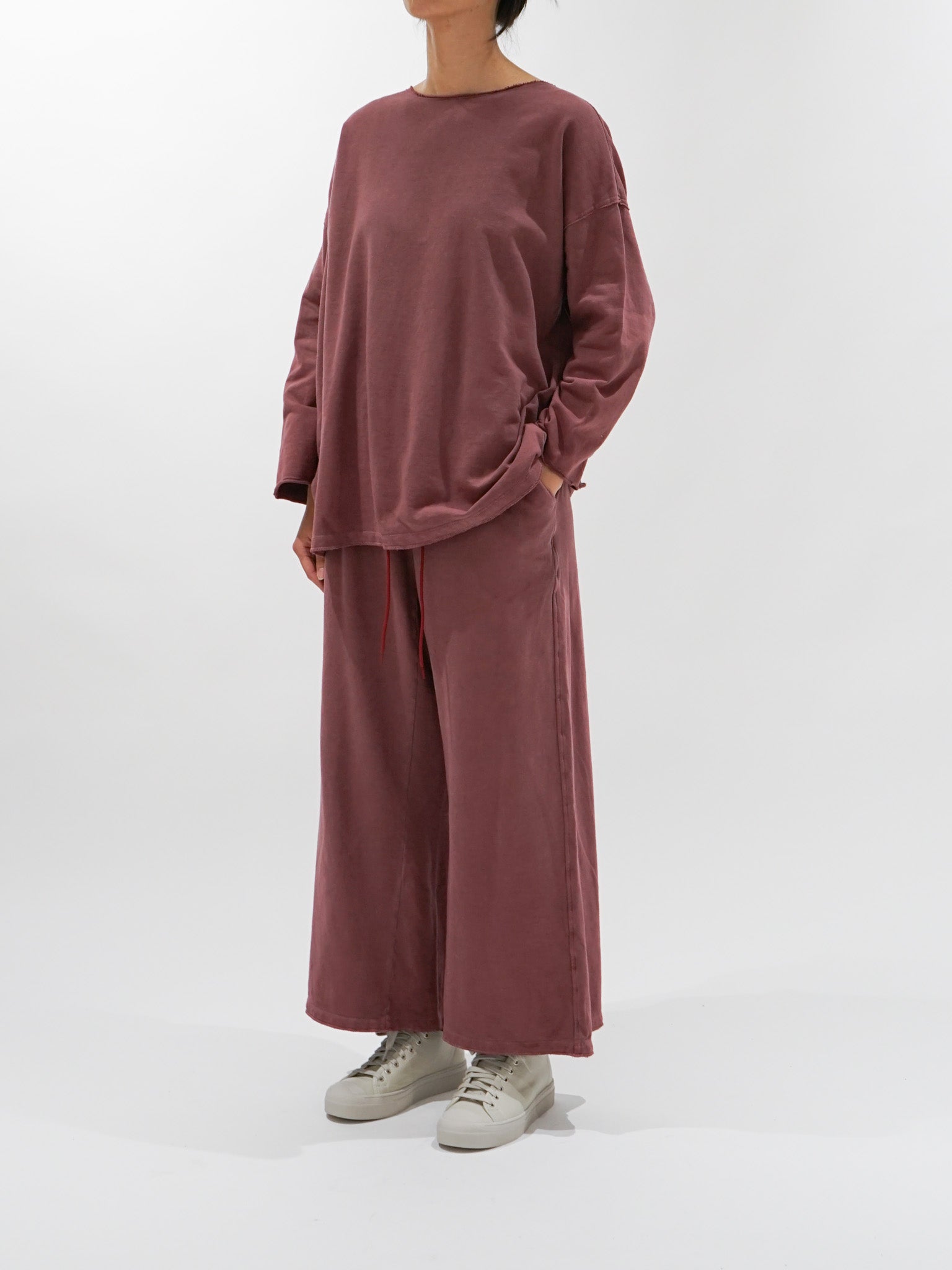 Namu Shop - ICHI Pigment Dyed Crewneck Pullover - Red
